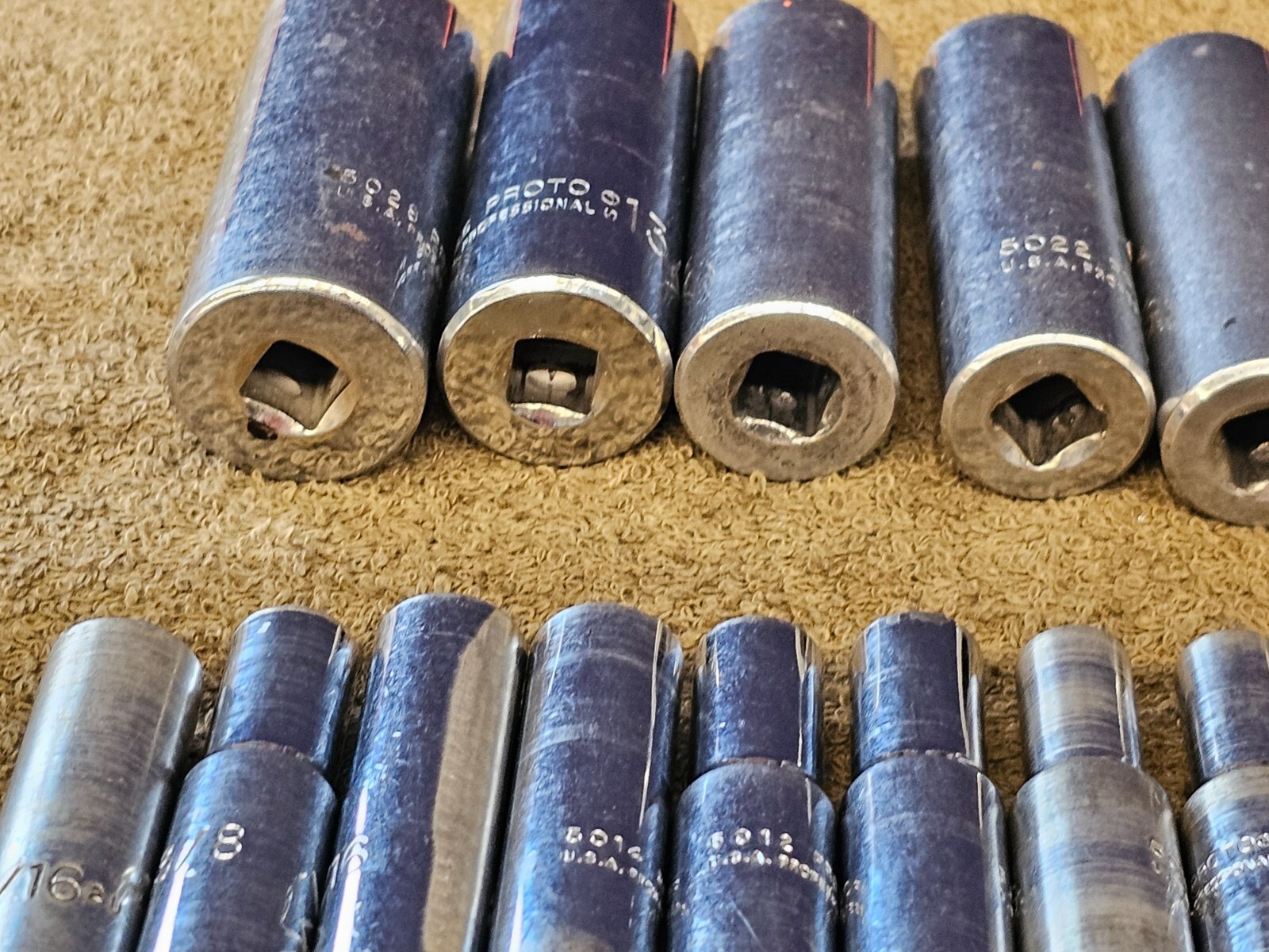 21 Proto Professional Deep Well Long Socket 3/8″ Drive Set Sae 7/8″ 1/4″ 5024H