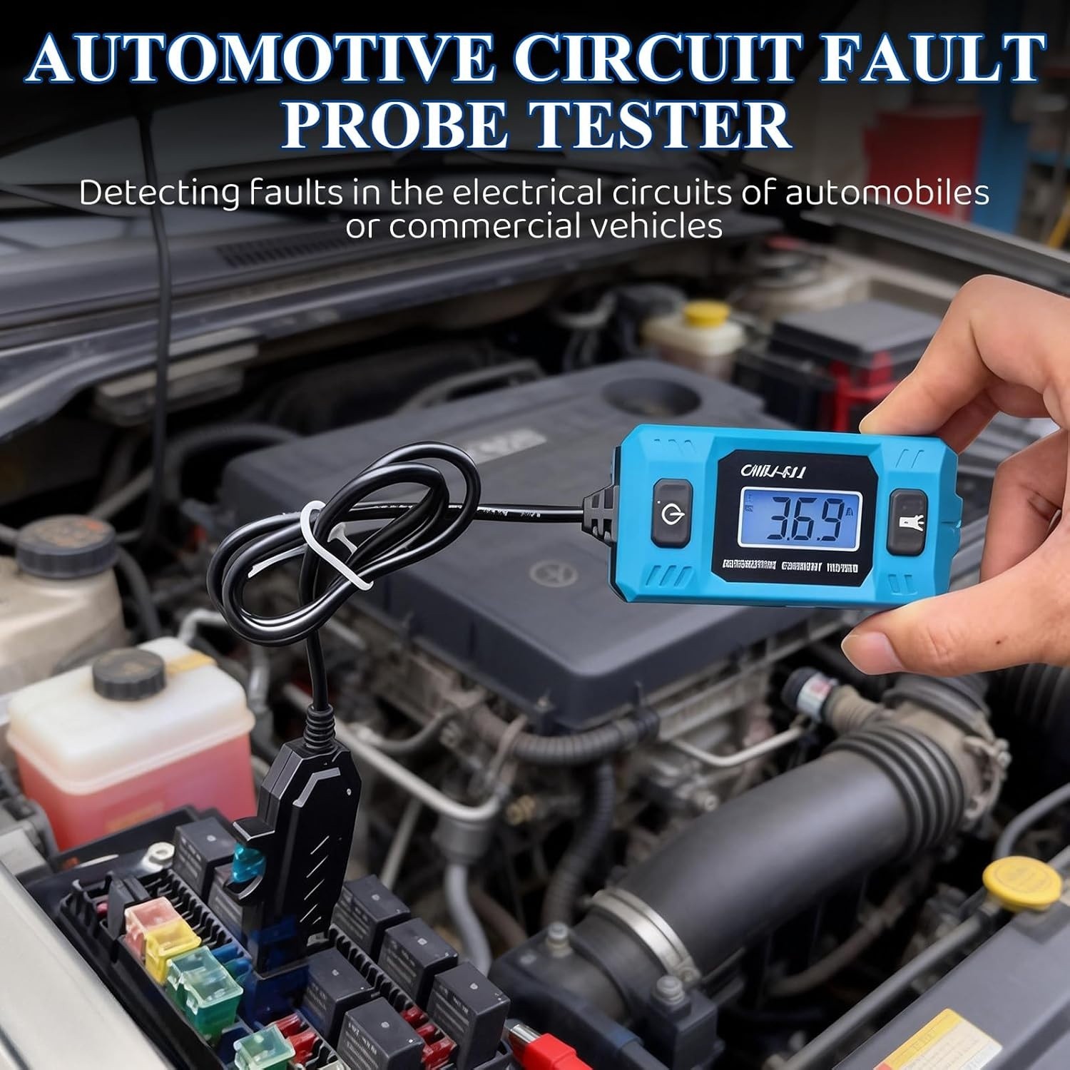 Automotive Circuit Fault Probe Tester, 20A 48V Parasitic Draw Tester for Car