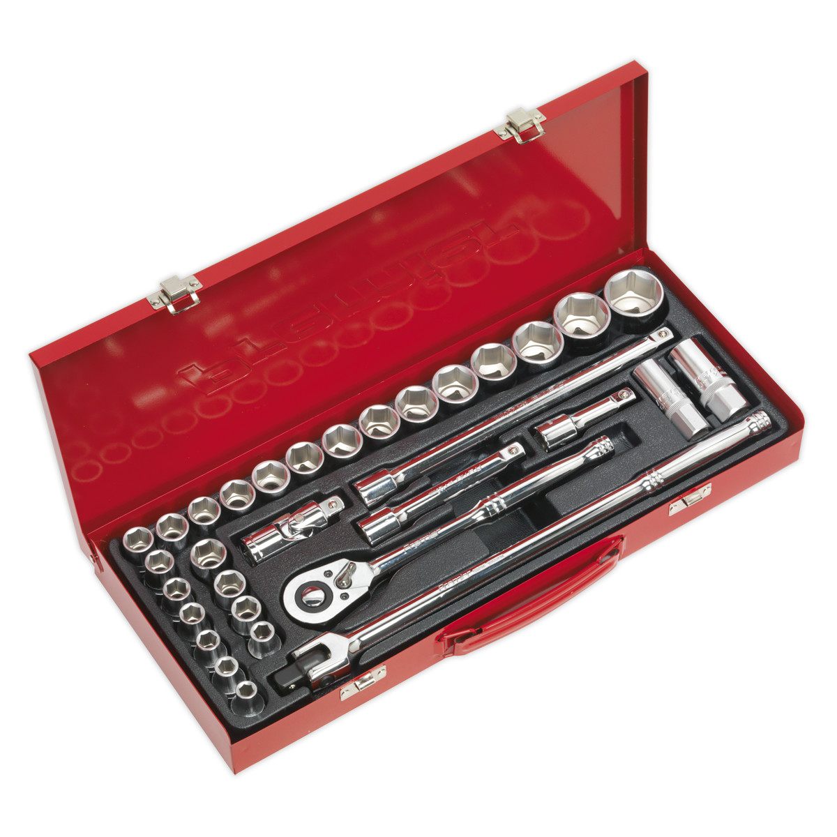 Sealey Socket Set 32 Pcs 1/2″ Square Drive 6-Point WallDrive – DuoMetric AK693