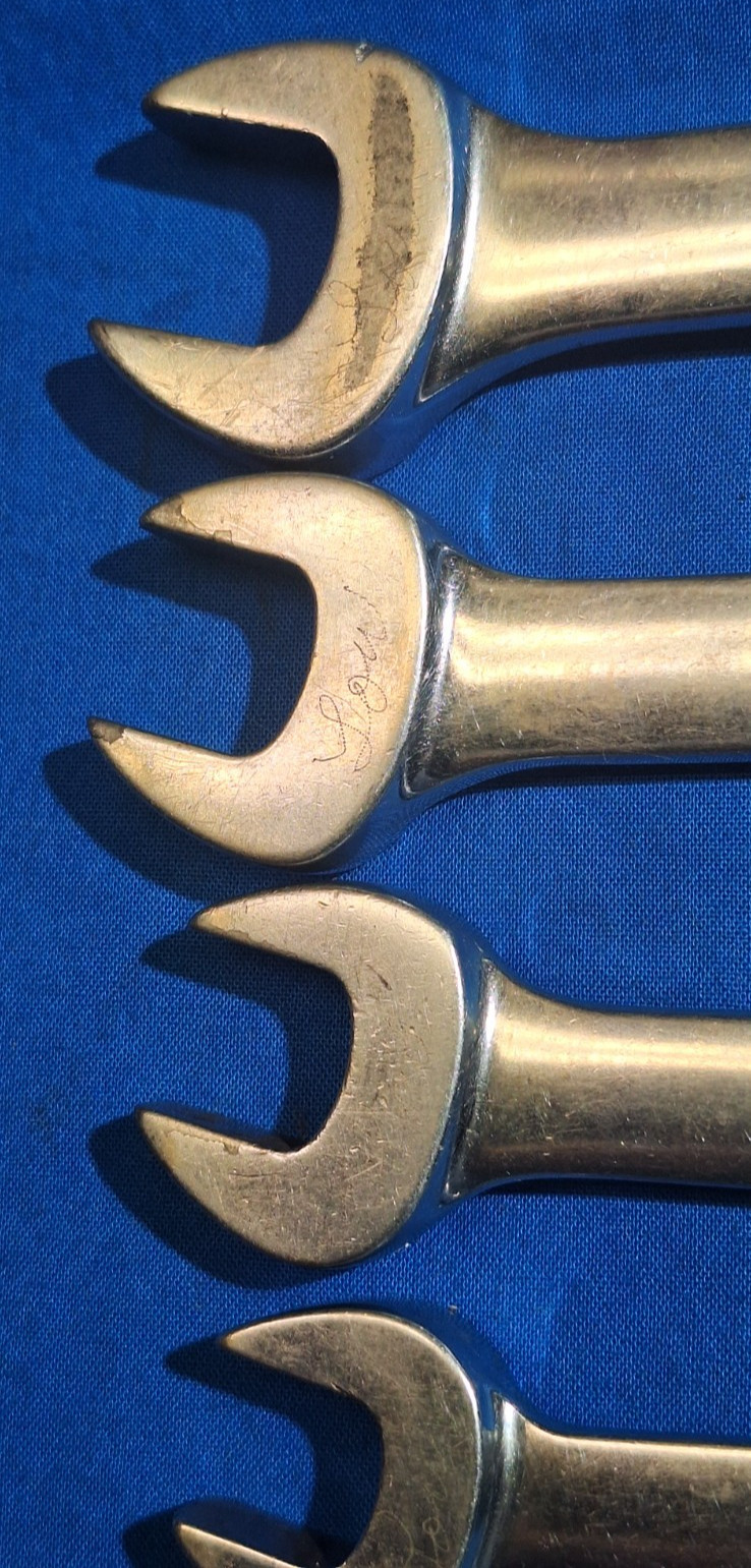 Old Logo Snap-On 7 piece RXS Open end Flare Nut SAE wrench set 3/4″ – 3/8″
