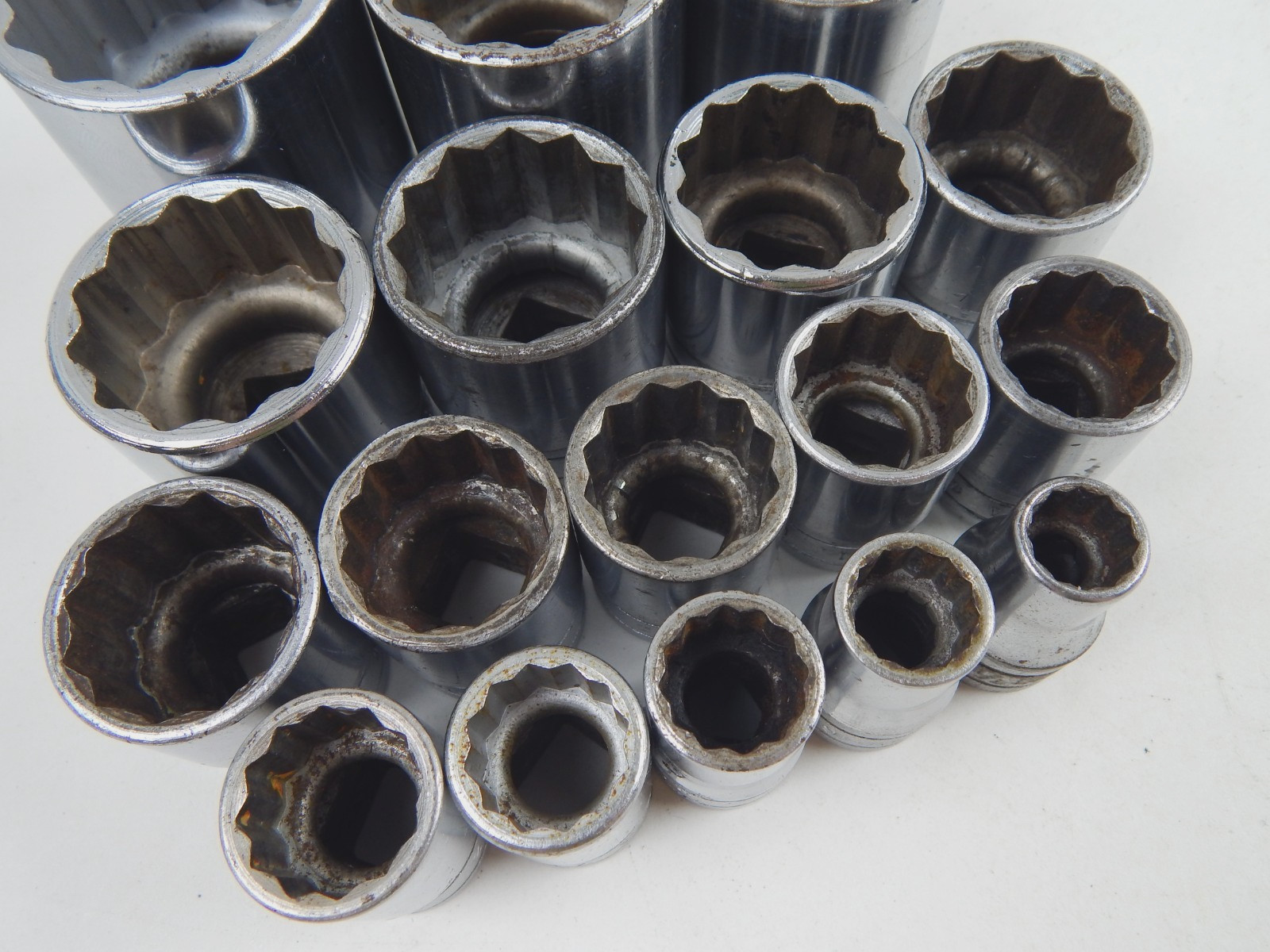Snap-On SW 12 Point SAE 1/2″ Drive Shallow Socket Set 7/16 to 1-7/16″ USA 21pc