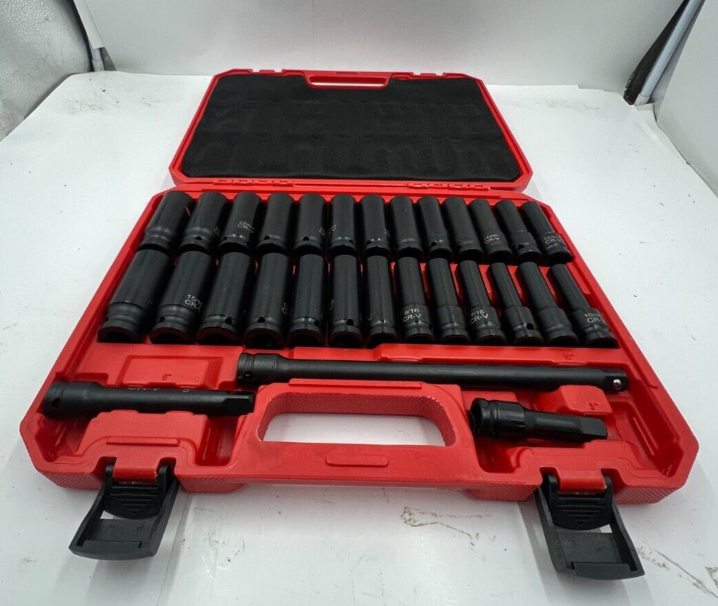 Drive Deep Impact 29 Piece Socket CR-V Extension Bar SAE Metric Black