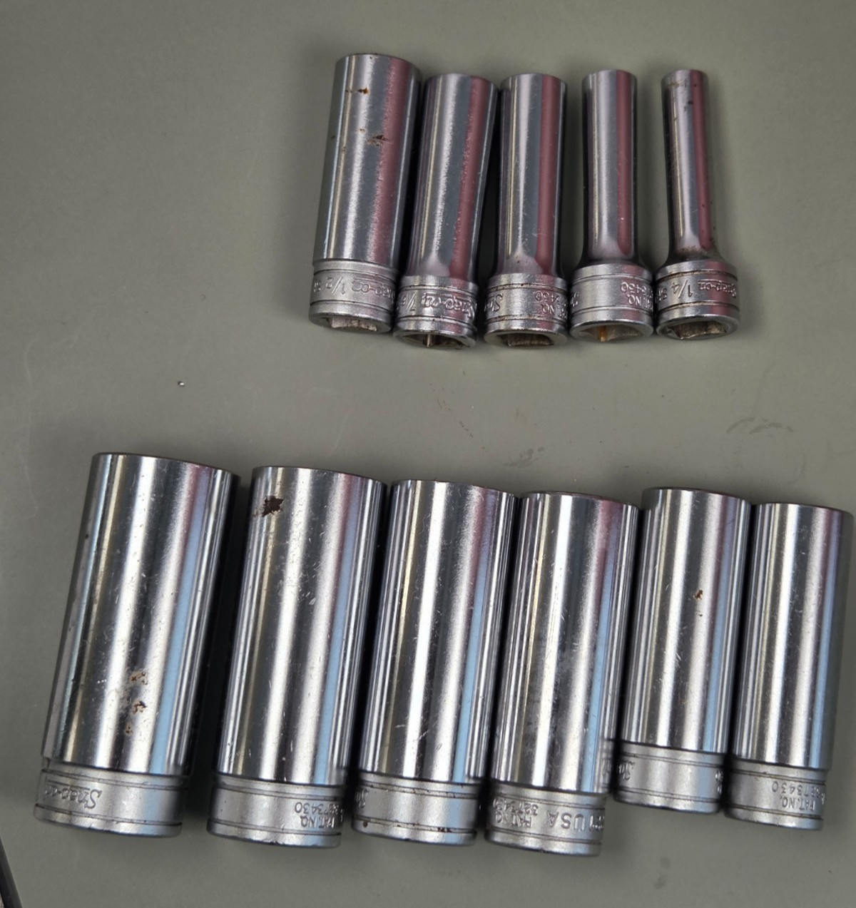 Snap On 3/8” Drive Deep Sockets 1/4” To 7/8” mixed set 11 Pieces