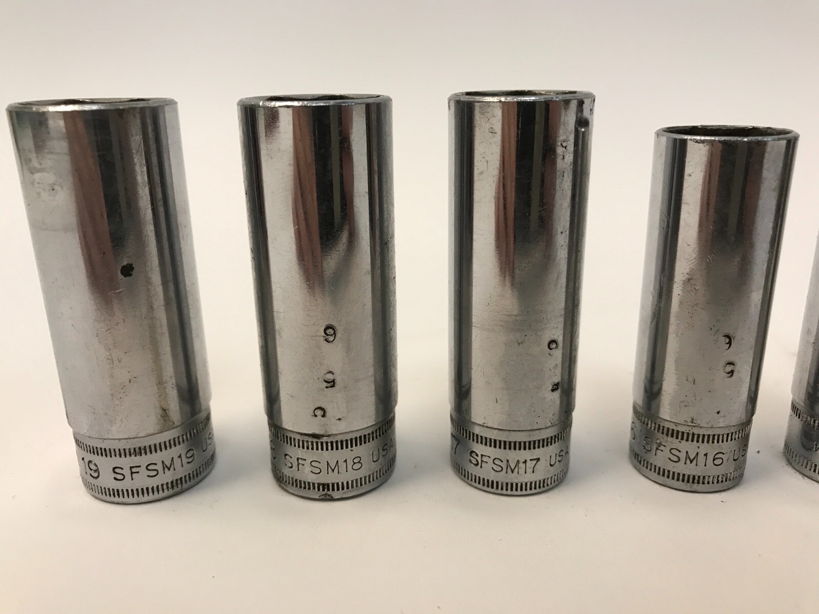 Snap On 11Pc Metric 3/8 Drive 6pt Deep Socket Set 9MM – 19MM SFSM