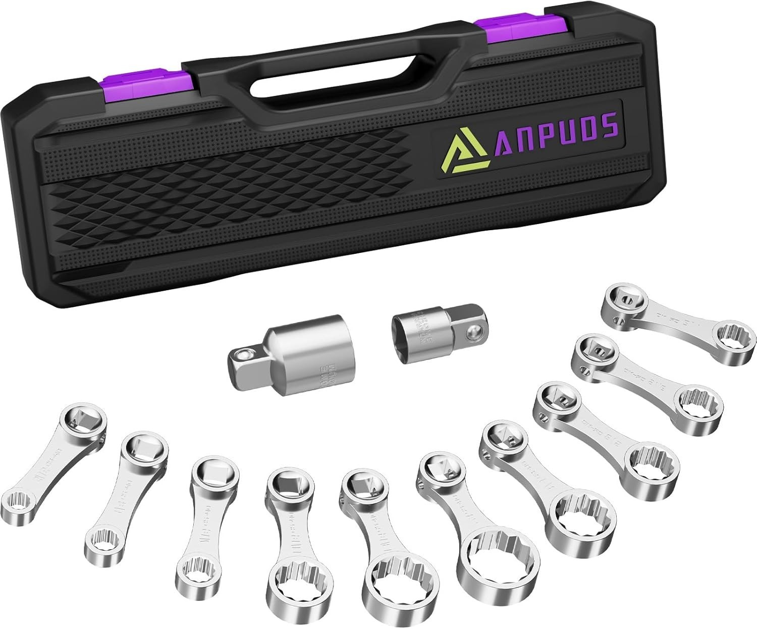 12-Pc SAE Torque Adapter Set 3/8″ Drive 5/16″-7/8″ & 1/4″ Extension
