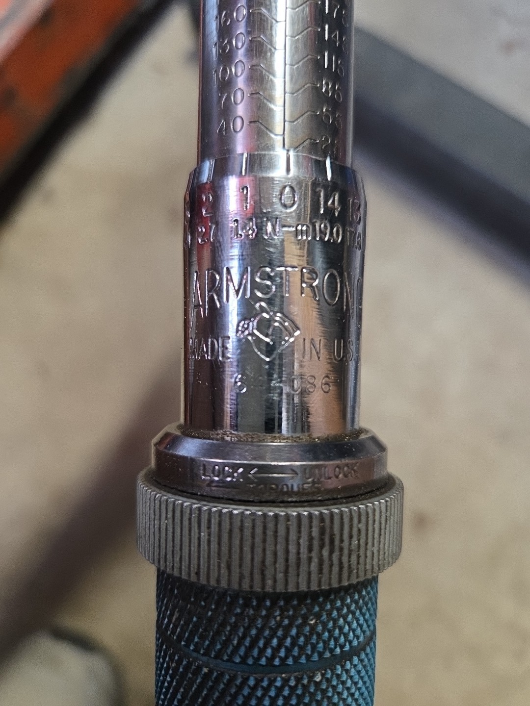 Armstrong 1/2″ Drive Micrometer Typ TORQUE WRENCH 64-086 25-250 Ft-lbs 44-348 Nm