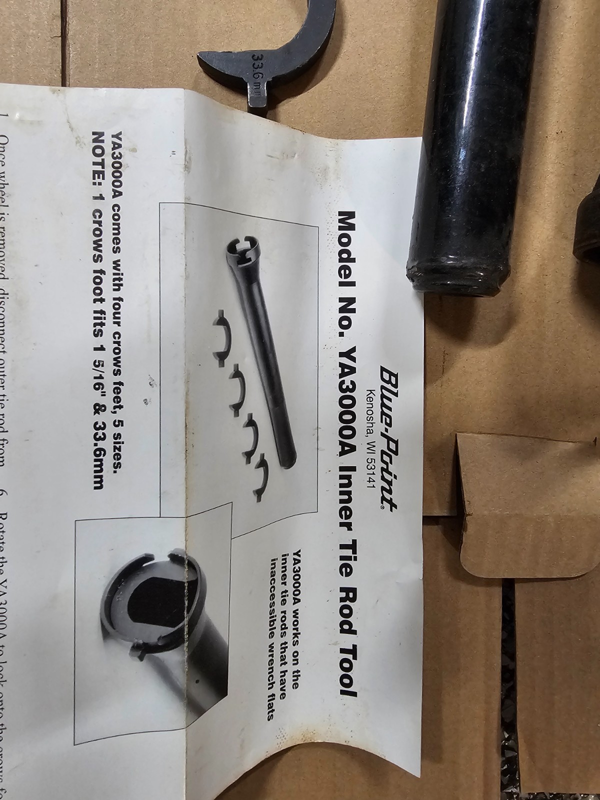 Blue-Point YA3000A Inner Tie Rod Tools 1-3/16” 1-1/4” 1-5/16” 33.6mm & 1-7/16”