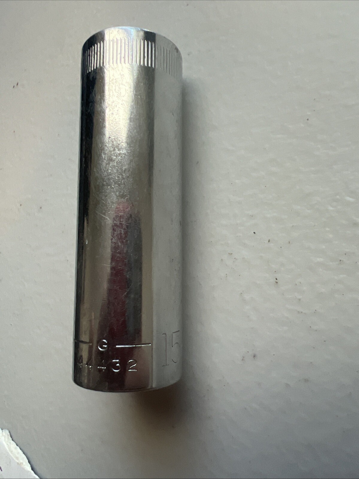 Craftsman -G- 15mm 6 Point Deep Chrome Socket 3/8″ Drive 44432 USA