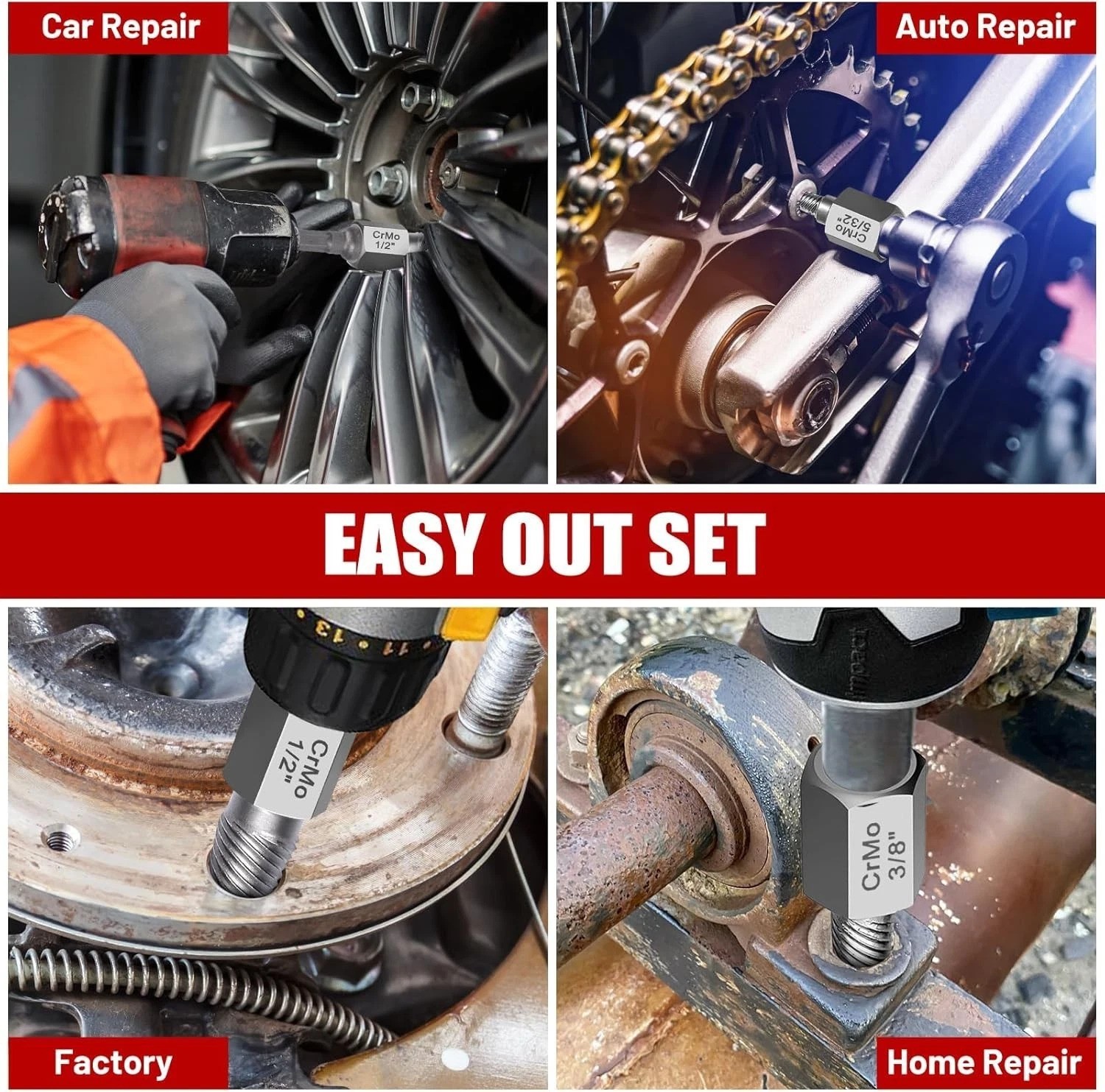 15-Piece Screw Extractor Set for Effortless Removal of Stripped Bolts & Screws