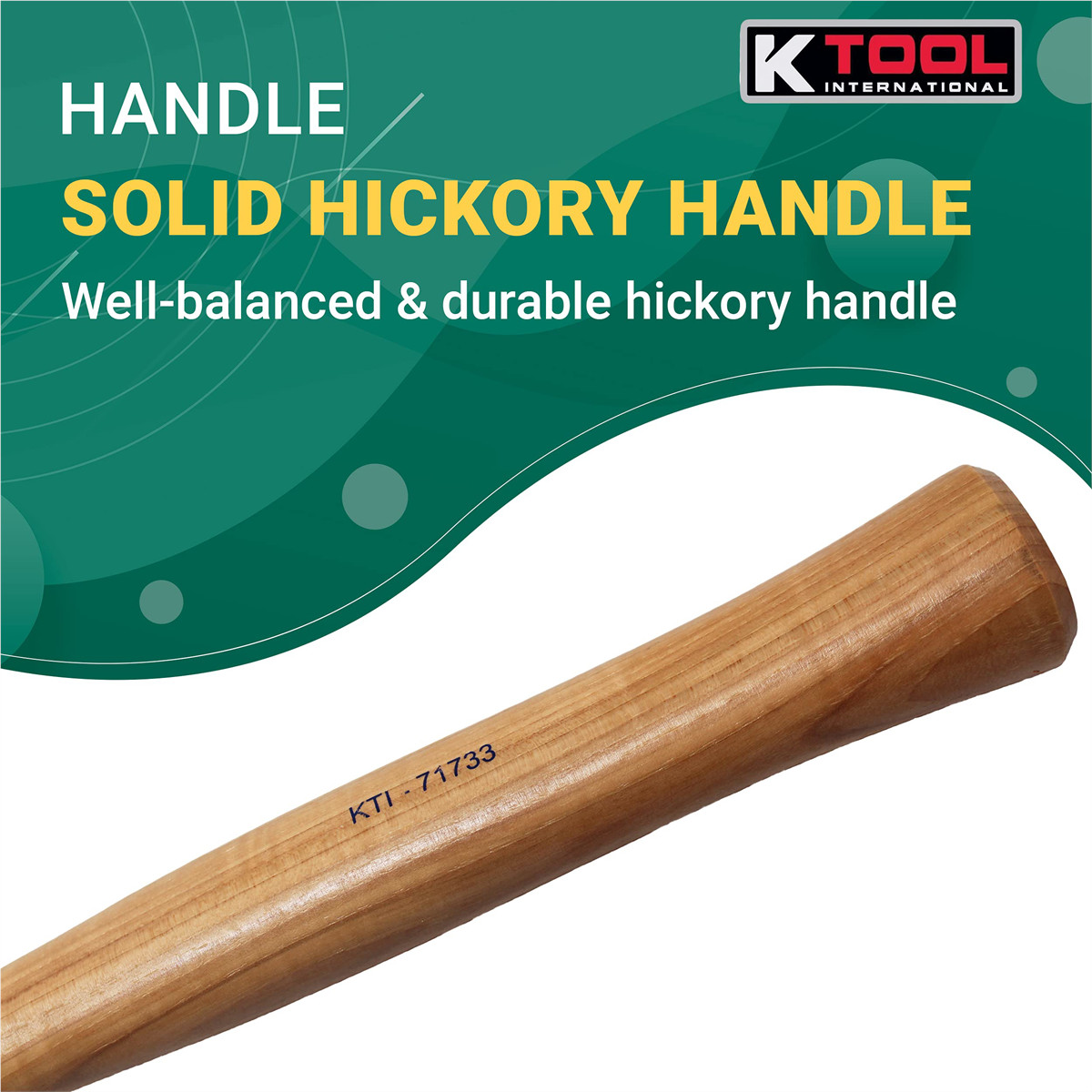 K-Tool 71733 32 oz. Brass Hammers w/ Hickory Handles, 1-1/2″ Head Diameter