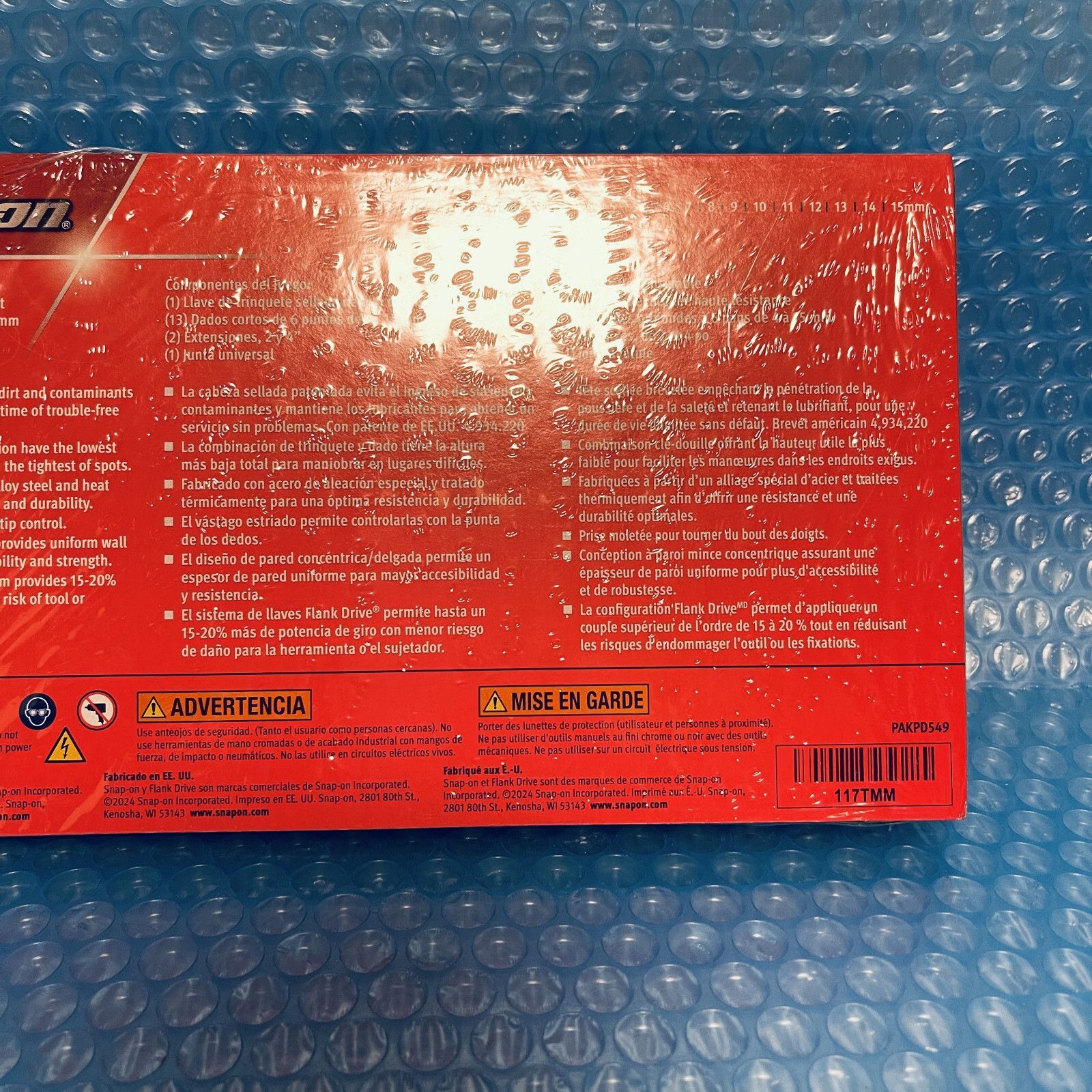 Snap-On 117TMM 17 pc 1/4″ Drive 6-Point Metric Starter Set Unused In Storage