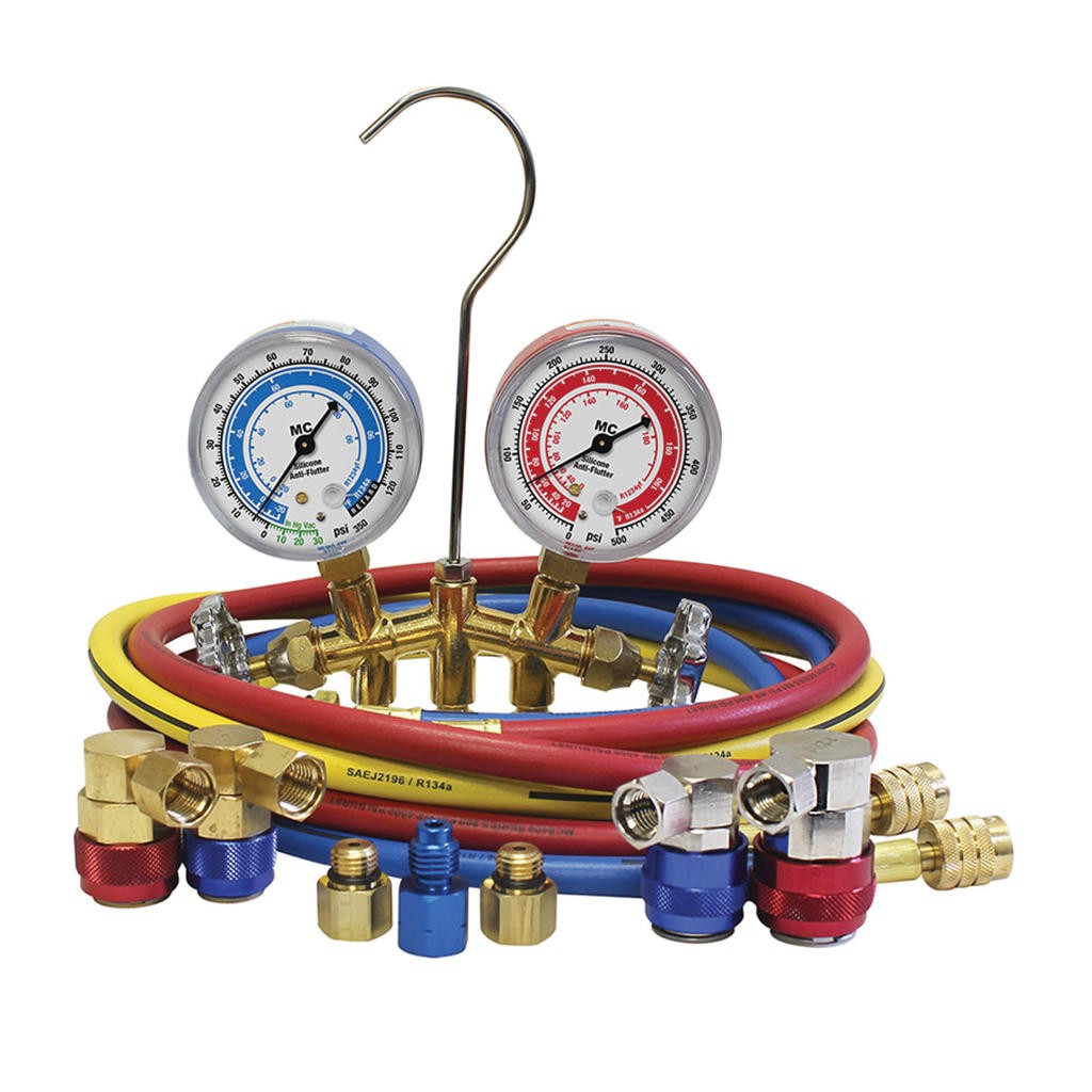R1234yf/R134a Brass Manifold Gauge Set MSC-66661-AYF Brand New!