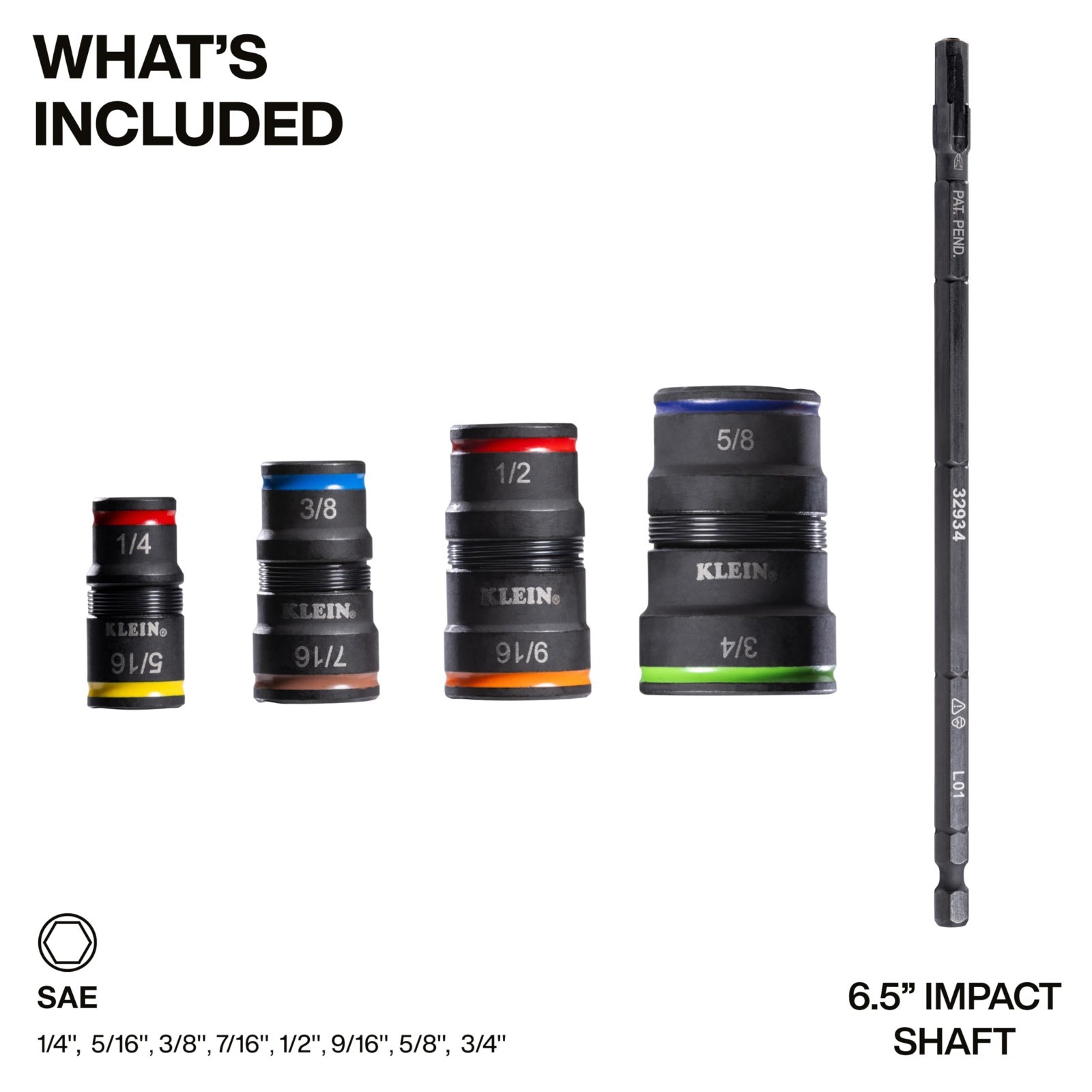 9-in-1 Impact Socket Set, 4 Flip Sockets, Nut Driver Sizes 1/4″-3/4″, Bit Holder