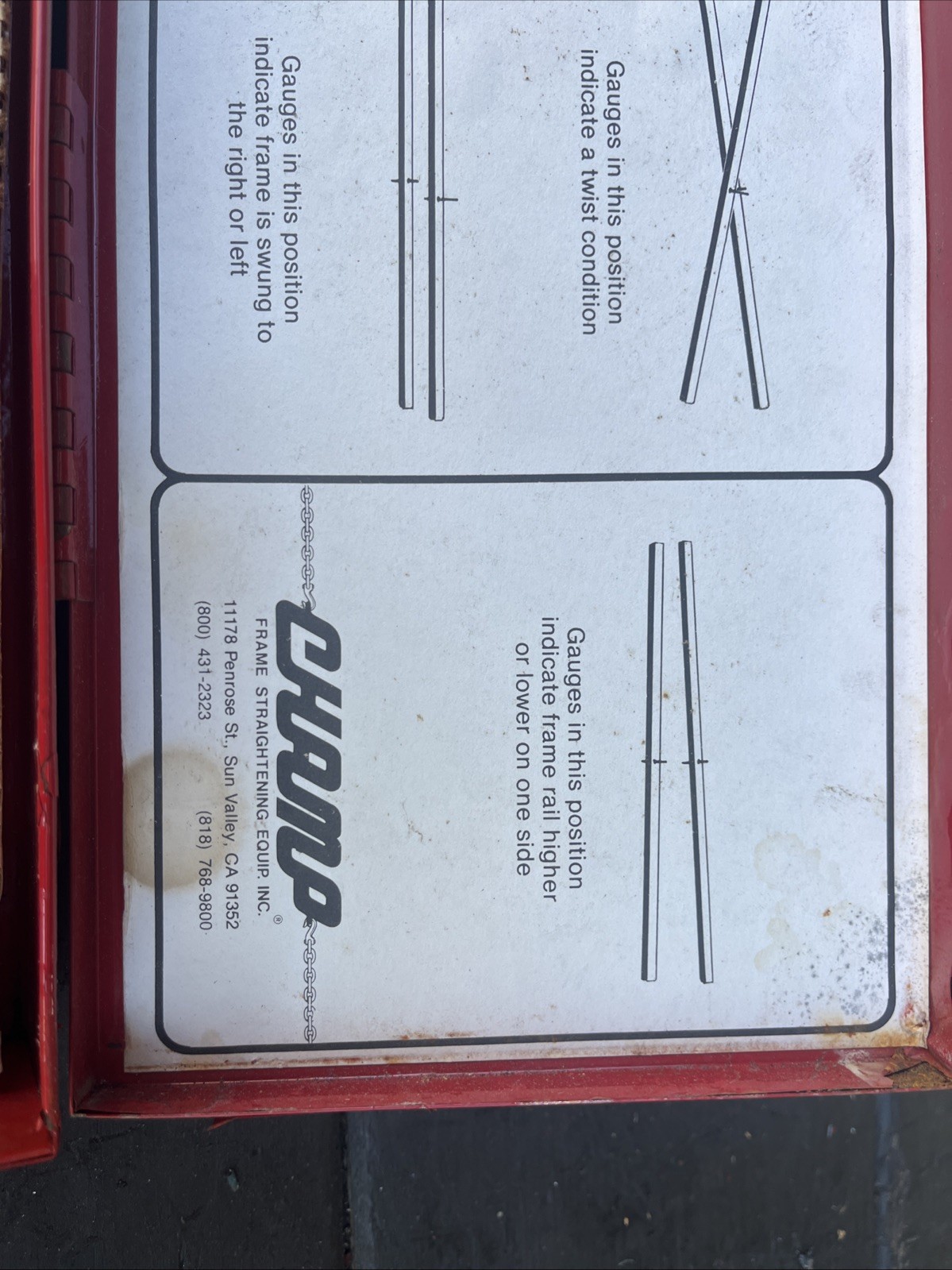 Rare Vintage Champ Frame Straightening Equipment Kit Sun Valley California