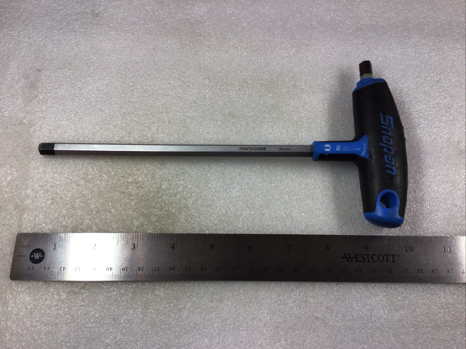 SNAP ON AWSGM8 – 8 mm, Metric, T Shaped, Soft Grip Handled, Hex Wrench-USA-