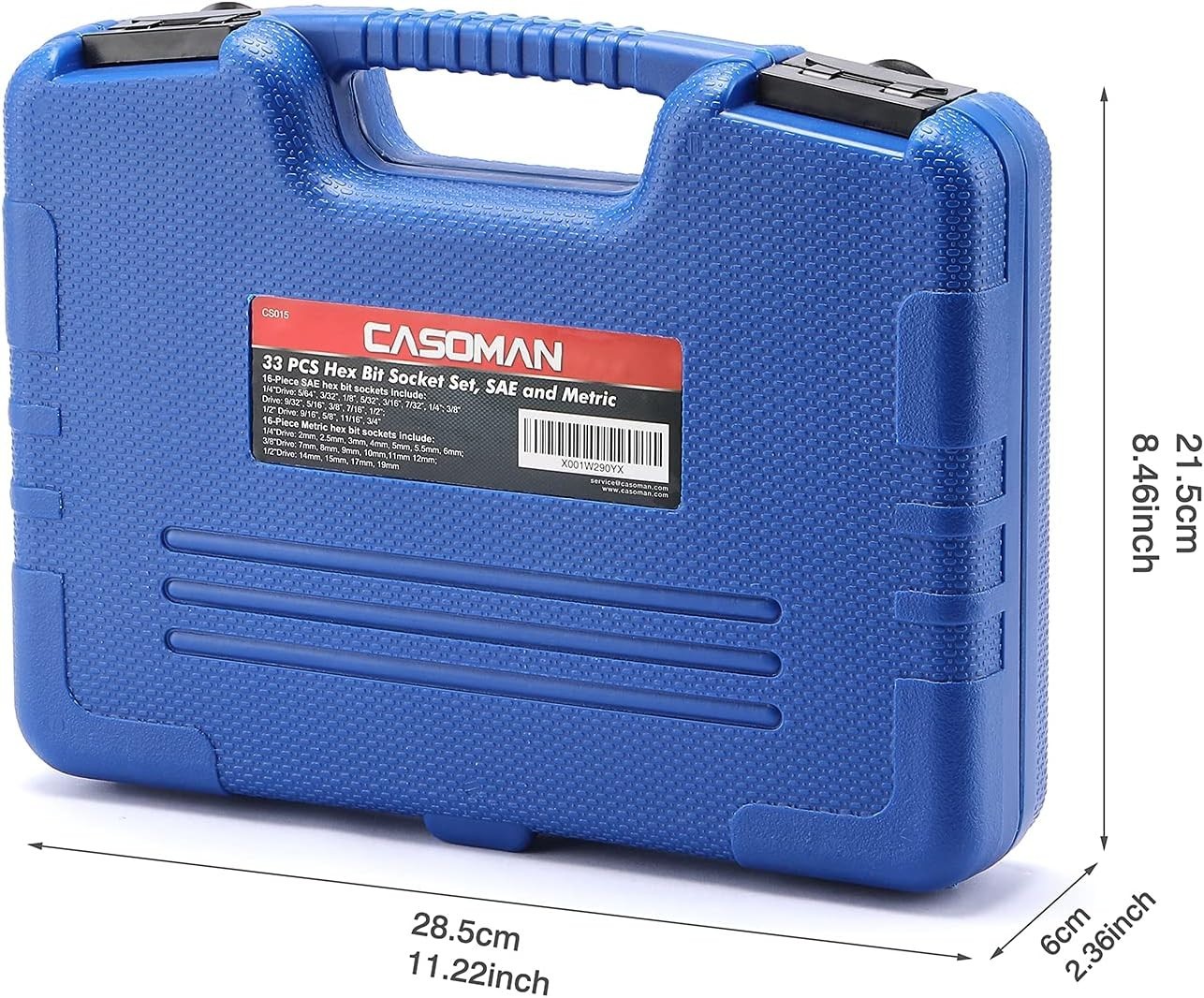 Durable 33-Piece Hex Bit Socket Set with S2 Steel, Rust Resistant and Organized