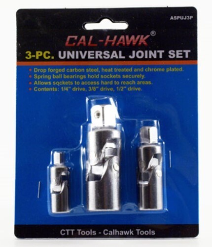 3 PC Universal Joint Set 1/4, 3/8, 1/2 NEW