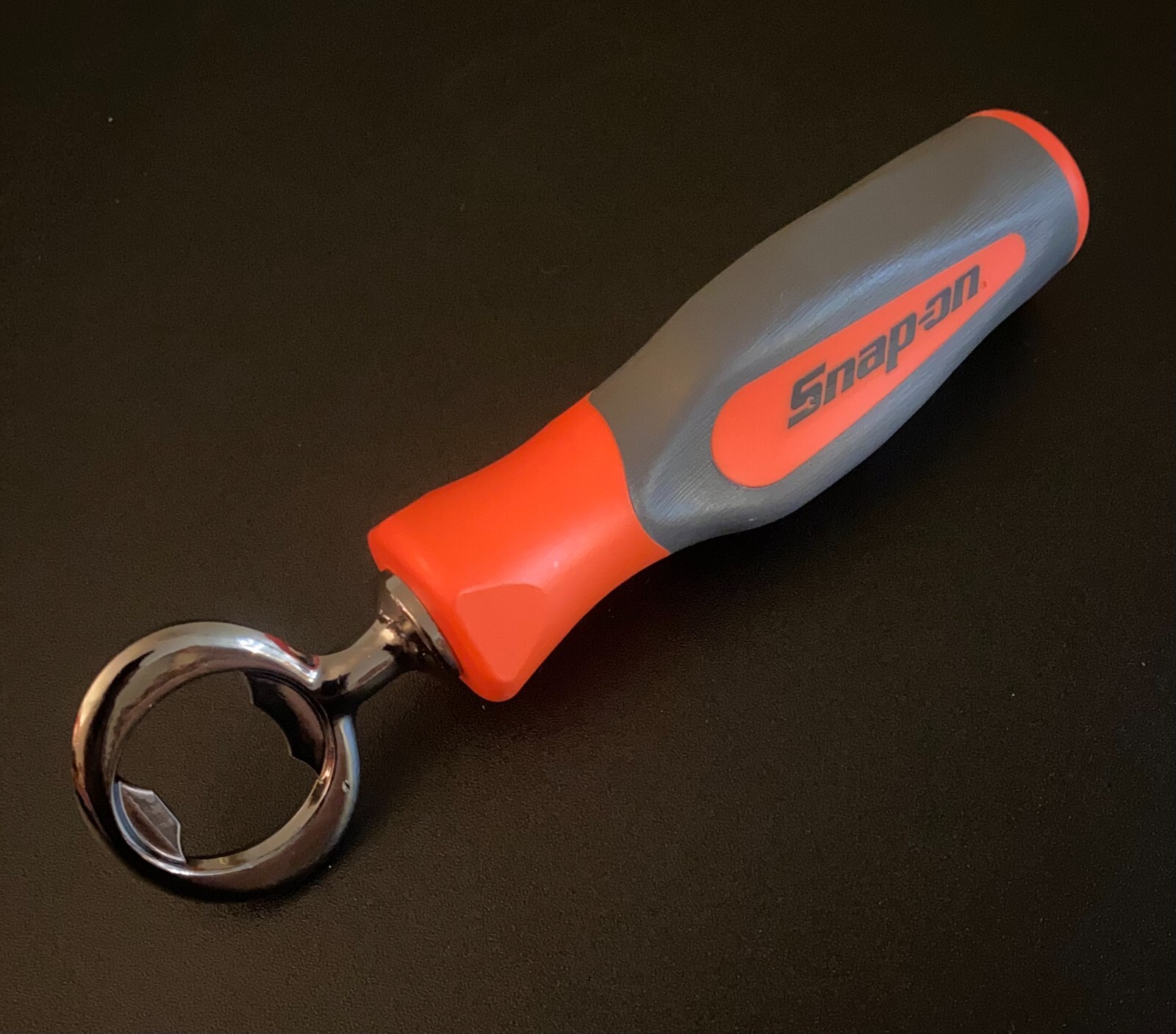 Snap-On Bottle Opener [ Seller’s Creation ] Dark Chrome Opener Orange Handle