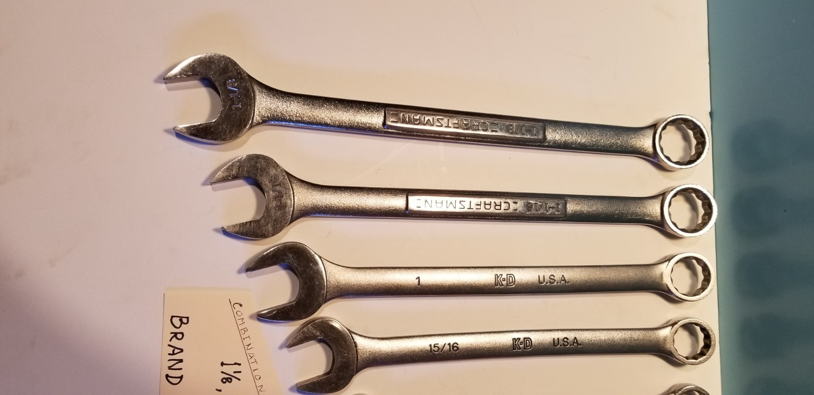 PROFESSIONAL CHROME COMB. WRENCHES: 1 1/8″, 1 1/16″, 1″, 15/16″, 7/8″, 13/16″