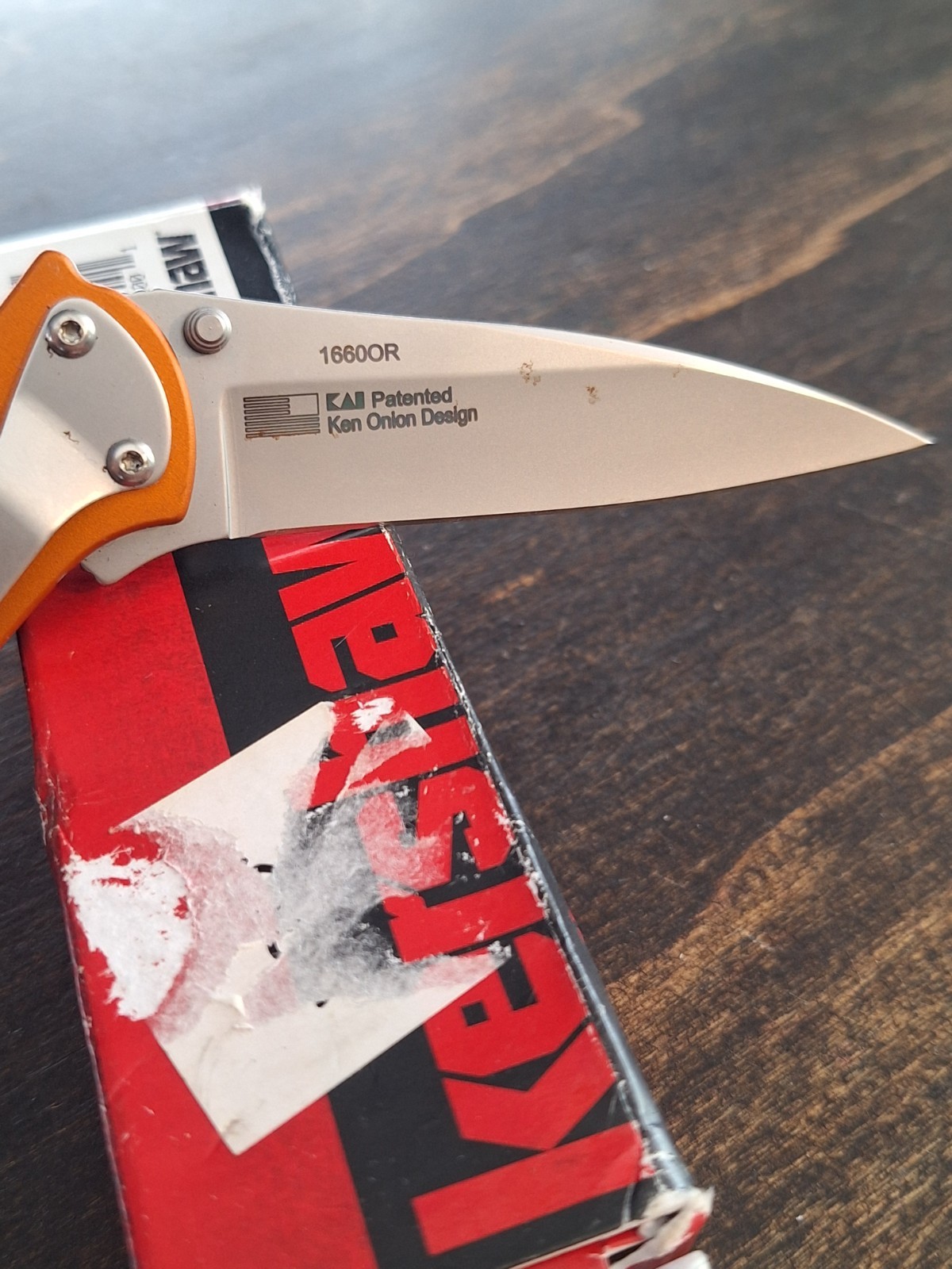 Kershaw Orange LEEK Pocket Knife w/Clip & Assisted Opening USA #1660OR