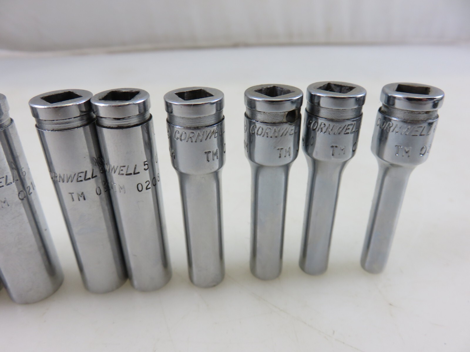 Cornwell TM 1/4″dr. METRIC Deep Socket Set 4mm-14mm 6pt 11pc w/Rail Made In USA