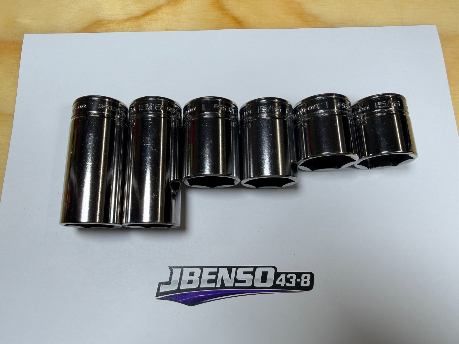 Snap-On Tools USA NEW 6pc 3/8″ Drive 15/16″ & 1″ SAE 6pt Add-On Sockets