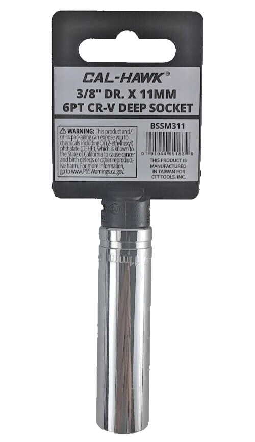 3/8″ DR. X 11 MM DEEP 63mm Length SOCKET 6 POINT Chrome-Vanadium CR-V MATERIAL