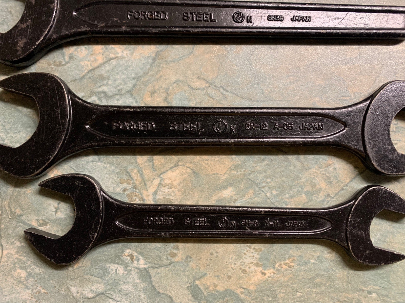 ASH asahi open ended 41 27 24 22 19 mm spanner wrench JAPAN set tools