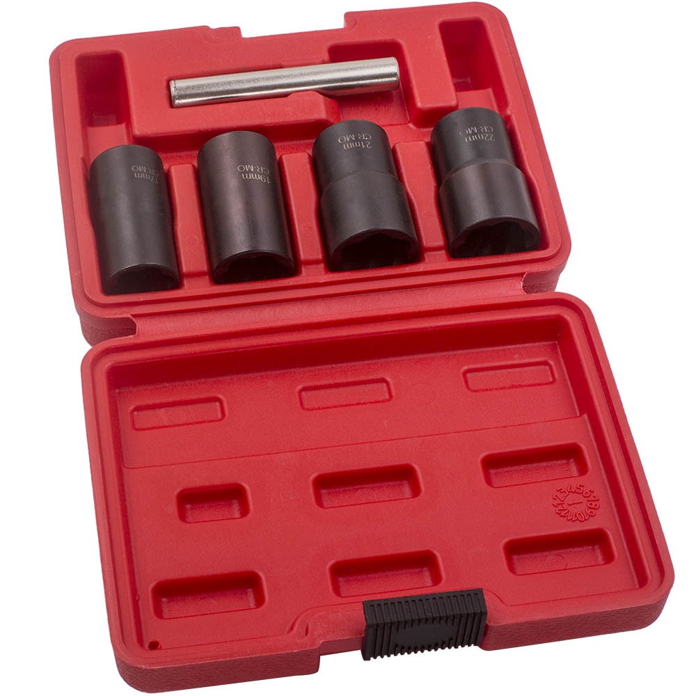 Twist Socket Lug Nut Lock Remover Extractor Tool Kit 17 19 21 22mm