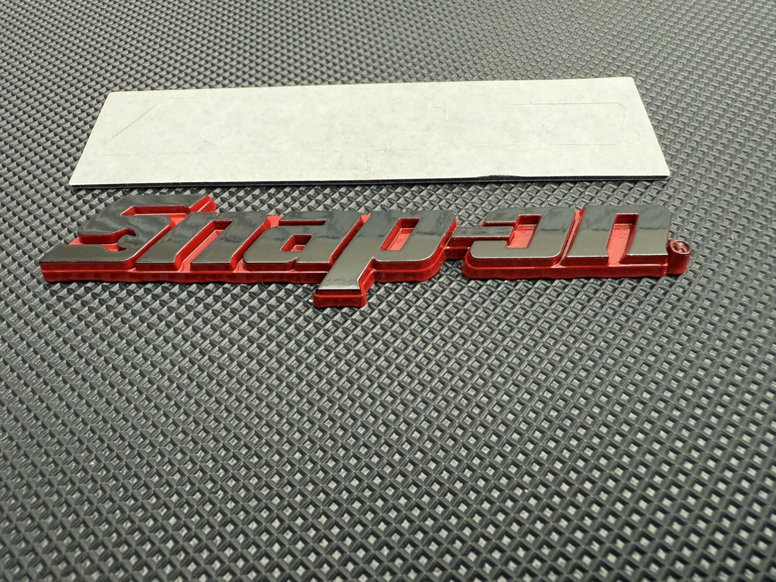 Snap On LOGO 5” Black metal Toolbox Roll Cab Badge Logo Emblem Sticker Decal