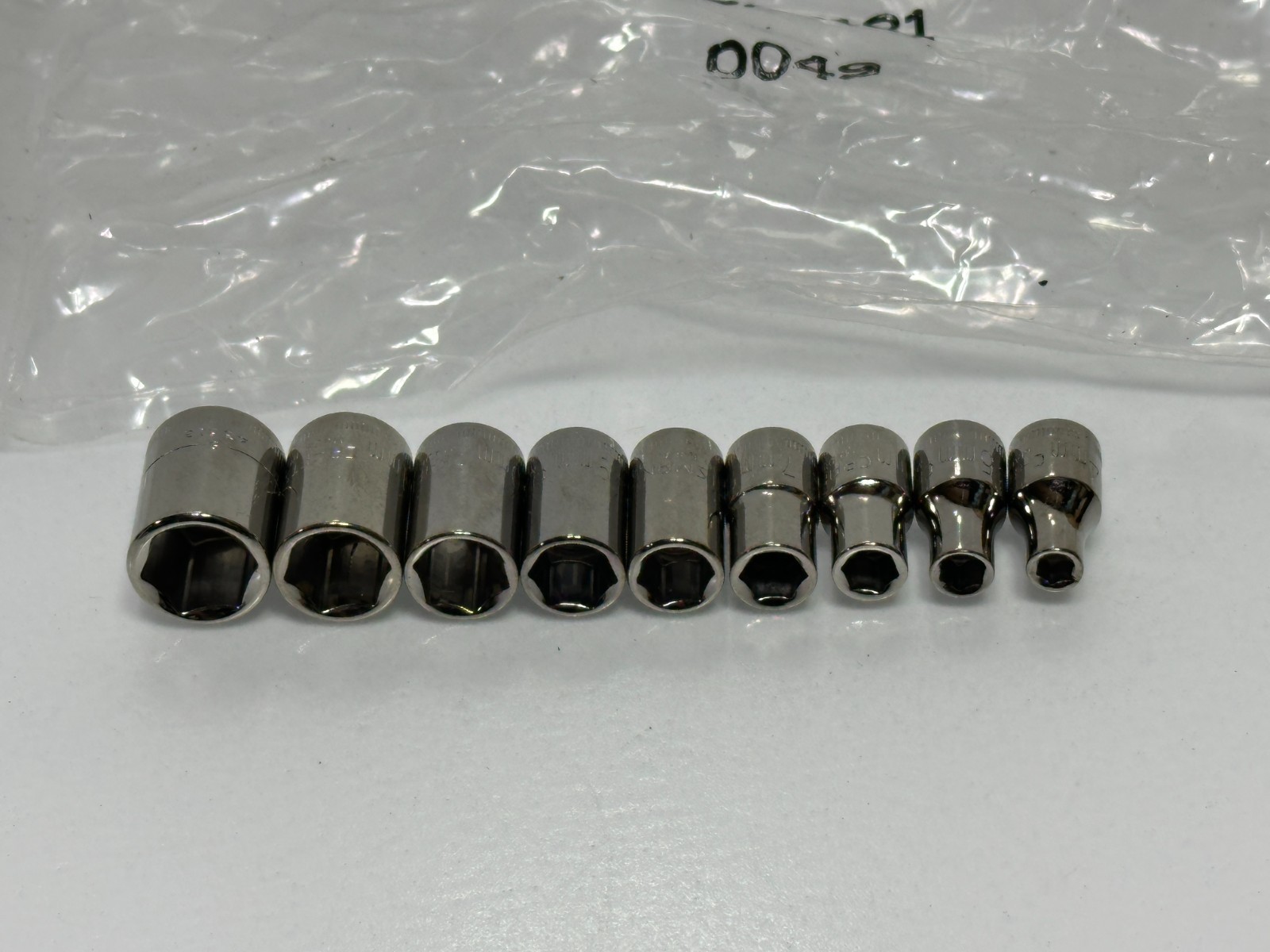 🇺🇸 Craftsman Tools USA G 9pc Metric 4mm-12mm Shallow Socket Set 1/4″ Drive NOS