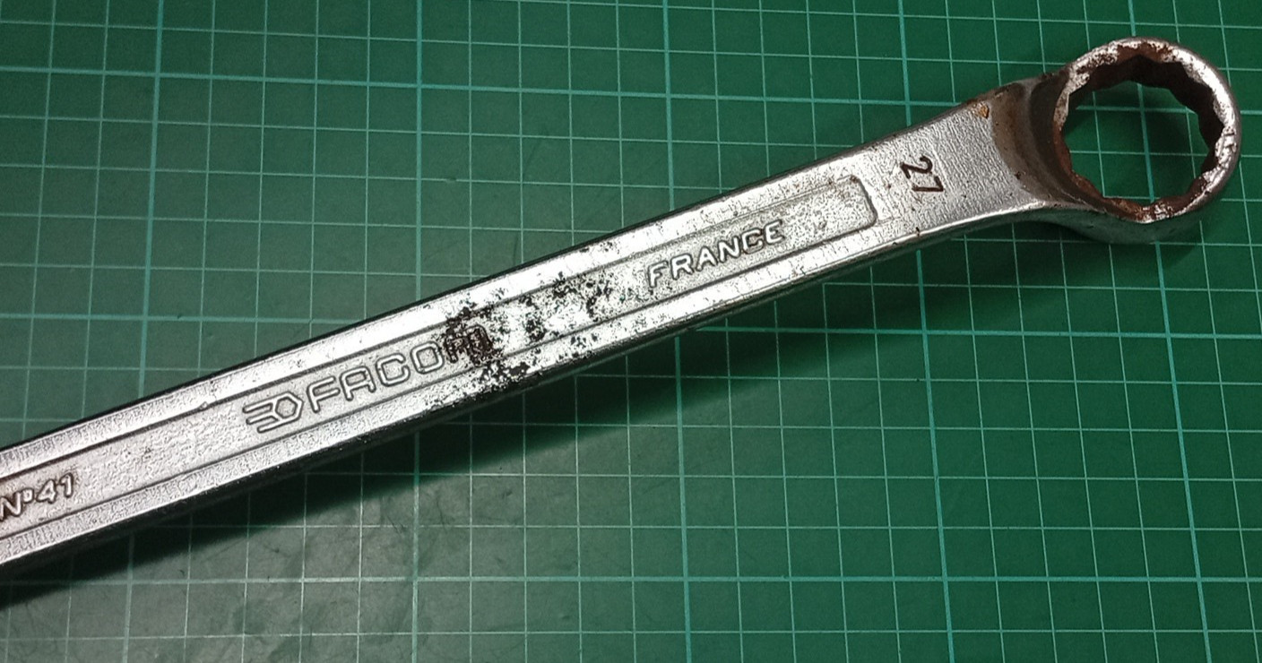 Vintage Facom Vanachrome No41, 27mm Offset Combination Spanner, Made In France