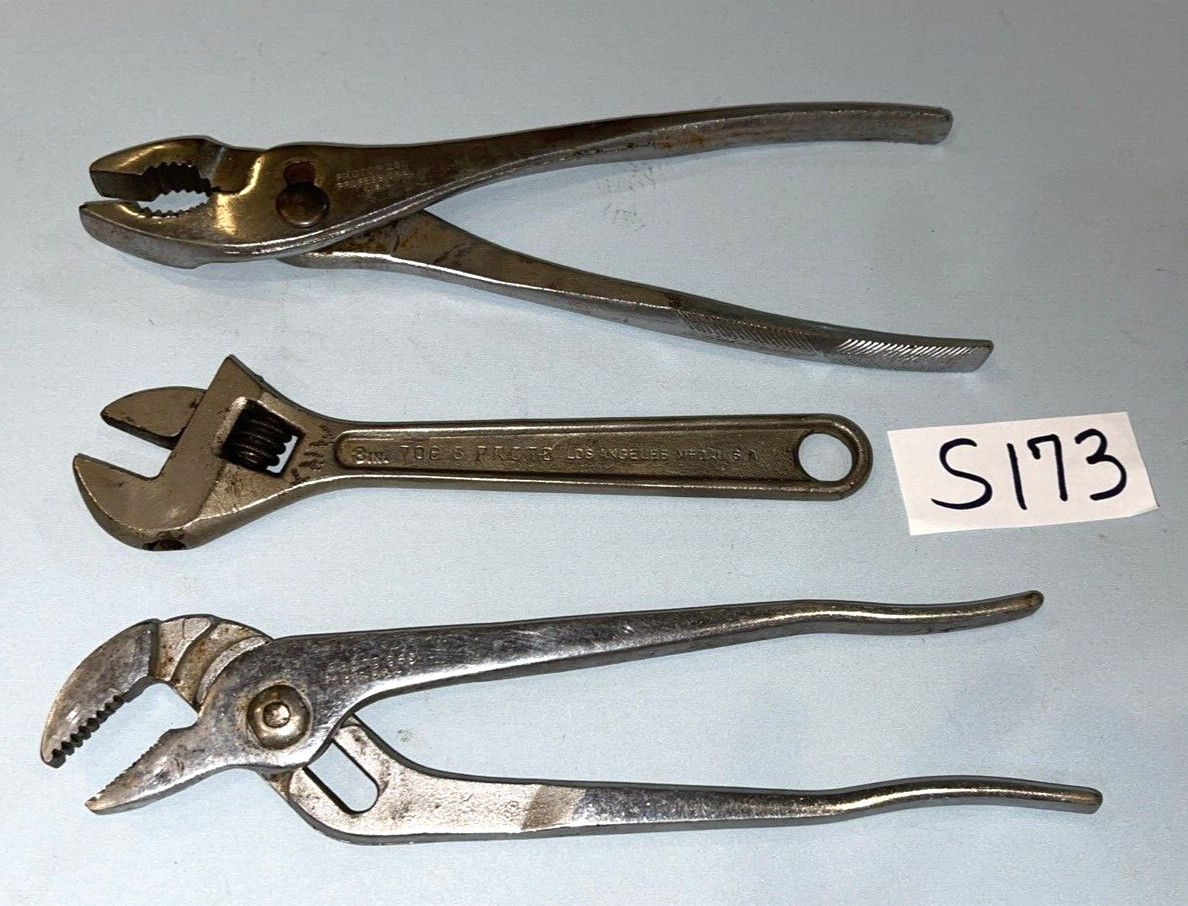 PROTO TOOLS 3 PIECE ALLIGATOR, SLIP JOINT PLIERS & CRESCENT STYLE WRENCH