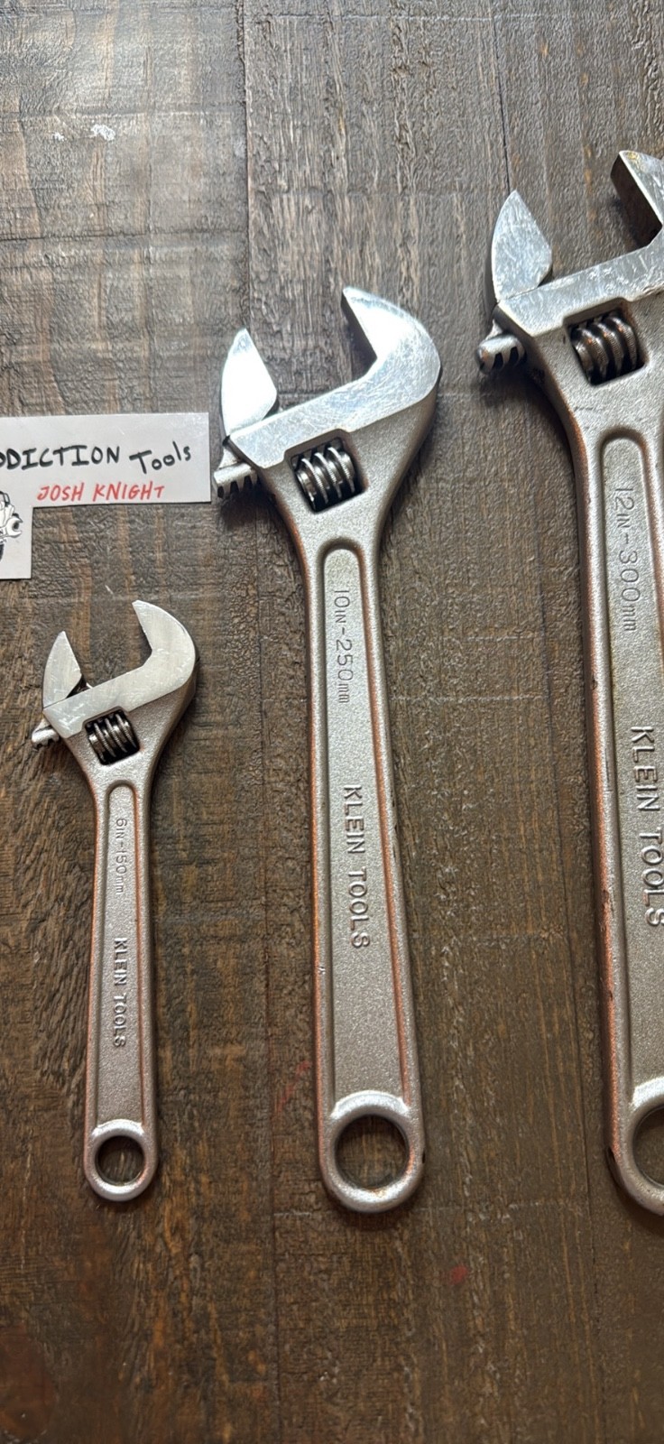 Klein tools adjustable 3 piece wrench set no owner markings all work great