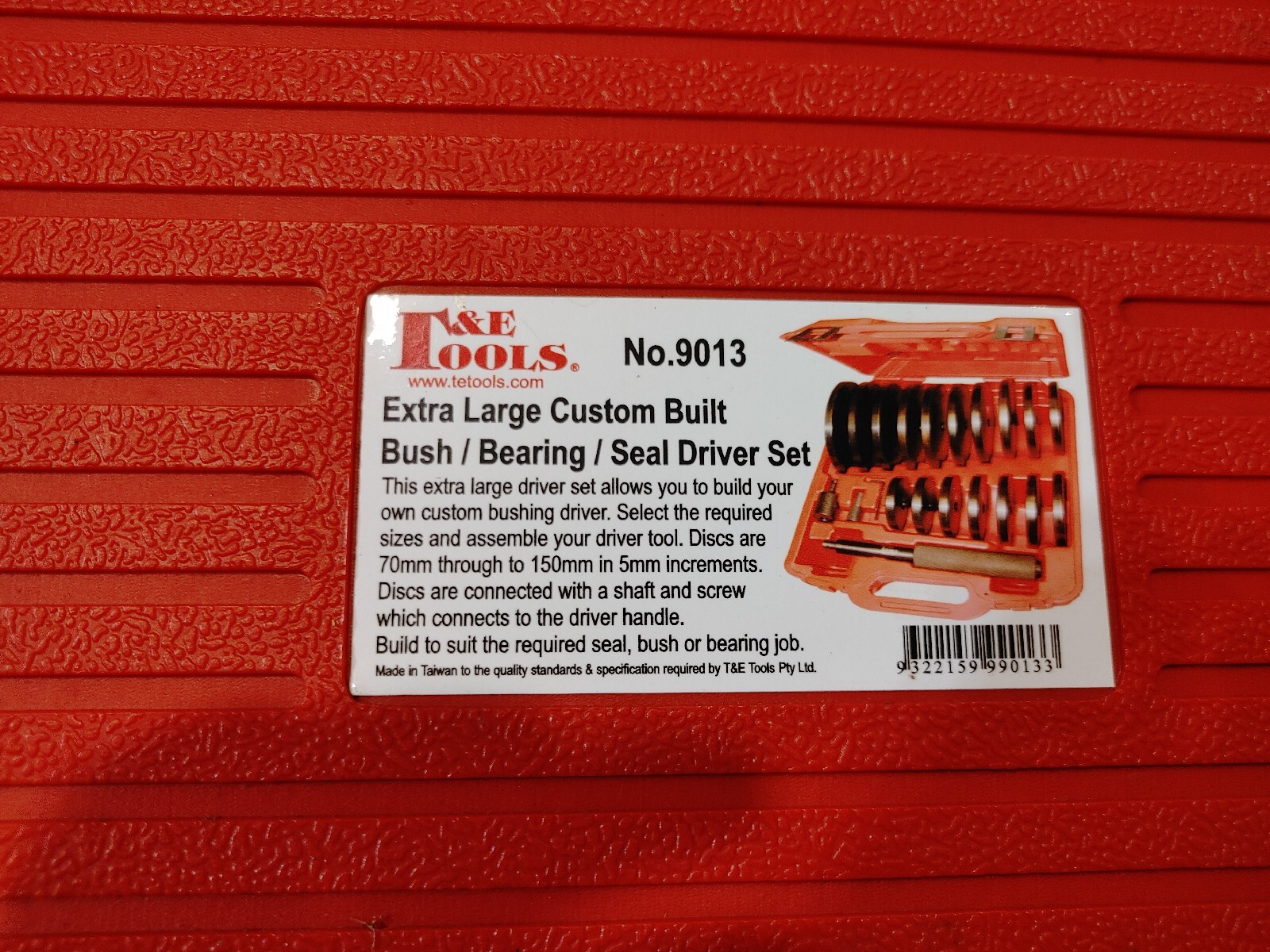 T&E TOOLs Extra Large Custom Built Bush/Bearing/Seal Driver Set.