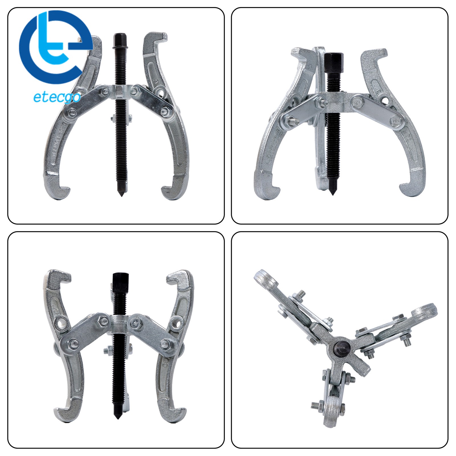 3-Jaw Bearing Puller Wheel Gear Pulley 4 Pcs 3″ 4″ 6″ 8″ Gear Puller Set