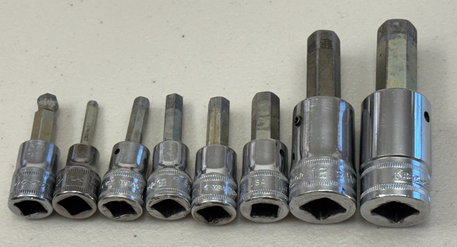 Snap-on 3/8 & 1/2 Dr Metric Bit Sockets ~ 17 Pieces Allen, Torx, Triple Square