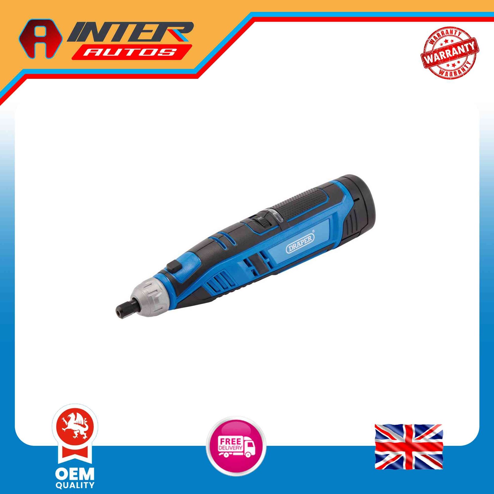 Draper 12V Rotary Multi-Tool Kit, 1 x 1.5Ah Battery, 1 x Fast Charger (50 Piece)