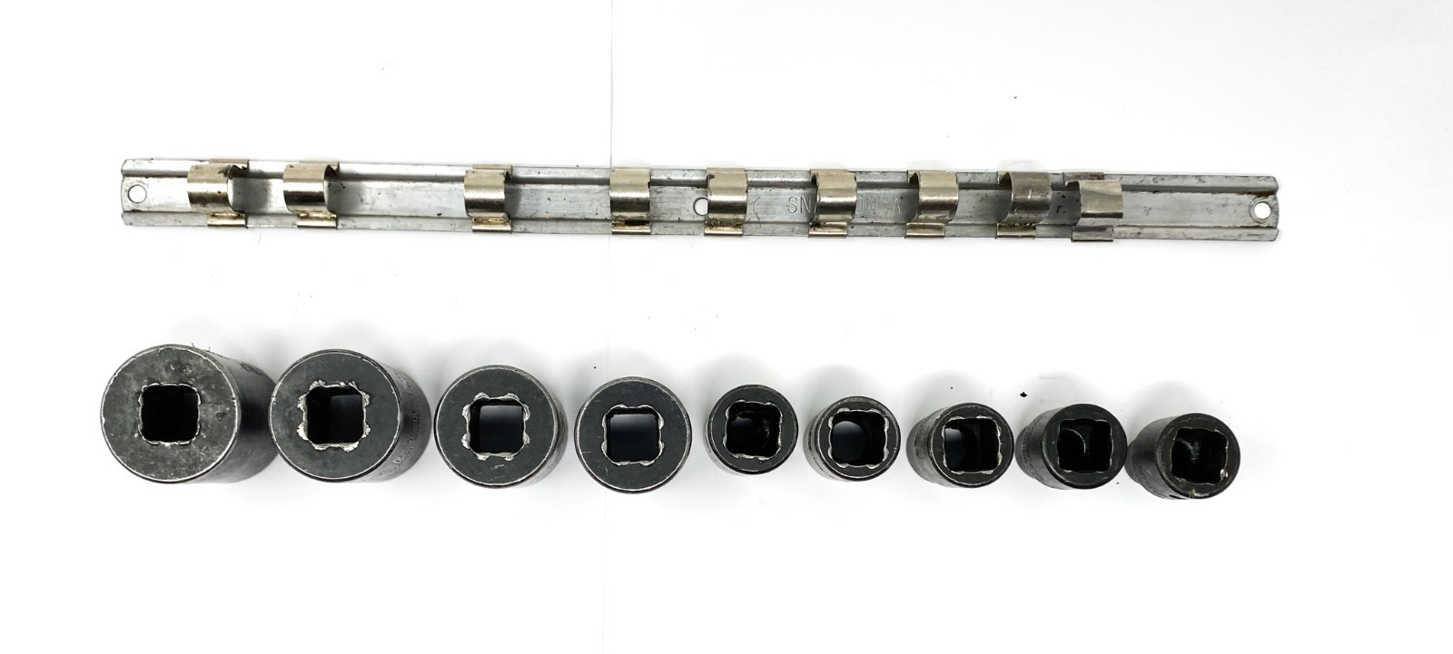 Snap-On USA 9pc SAE 1/2″ Drive 6 Pt Impact Shallow Socket Set 3/8″ to 1″ Tools