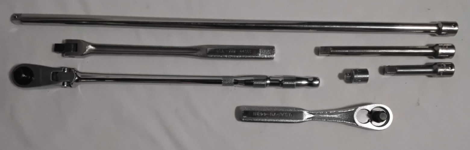 7PC Craftsman Flex Head Ratchet Breaker Bar Extension Ratchet 3/8″ Drive Lot Set
