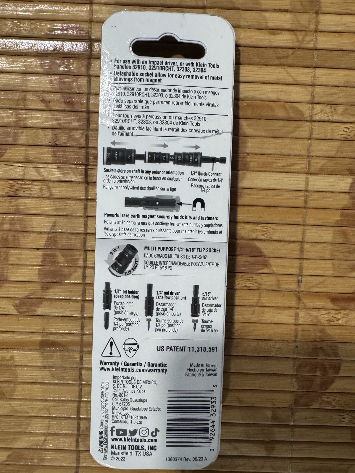 Flip Socket Set 7-in -1 Klein Tools 32933 (SAE) Impact Driver