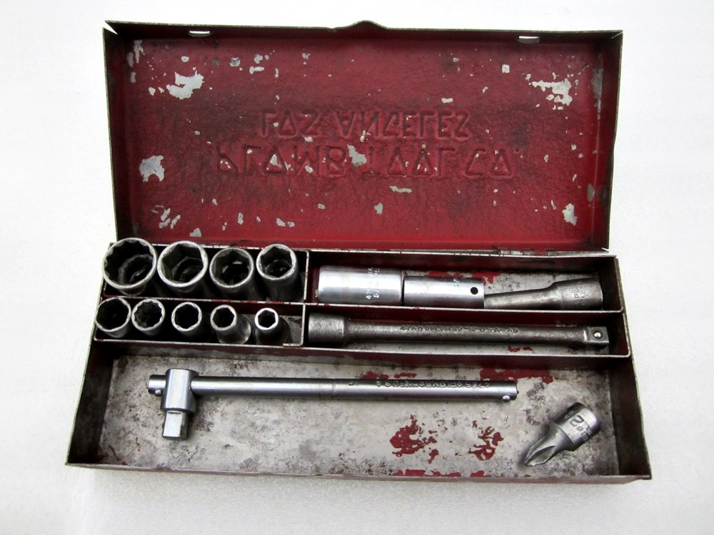 Vintage Plomb 1/4″ Drive SAE Socket Set Sliding T & Case Made in USA