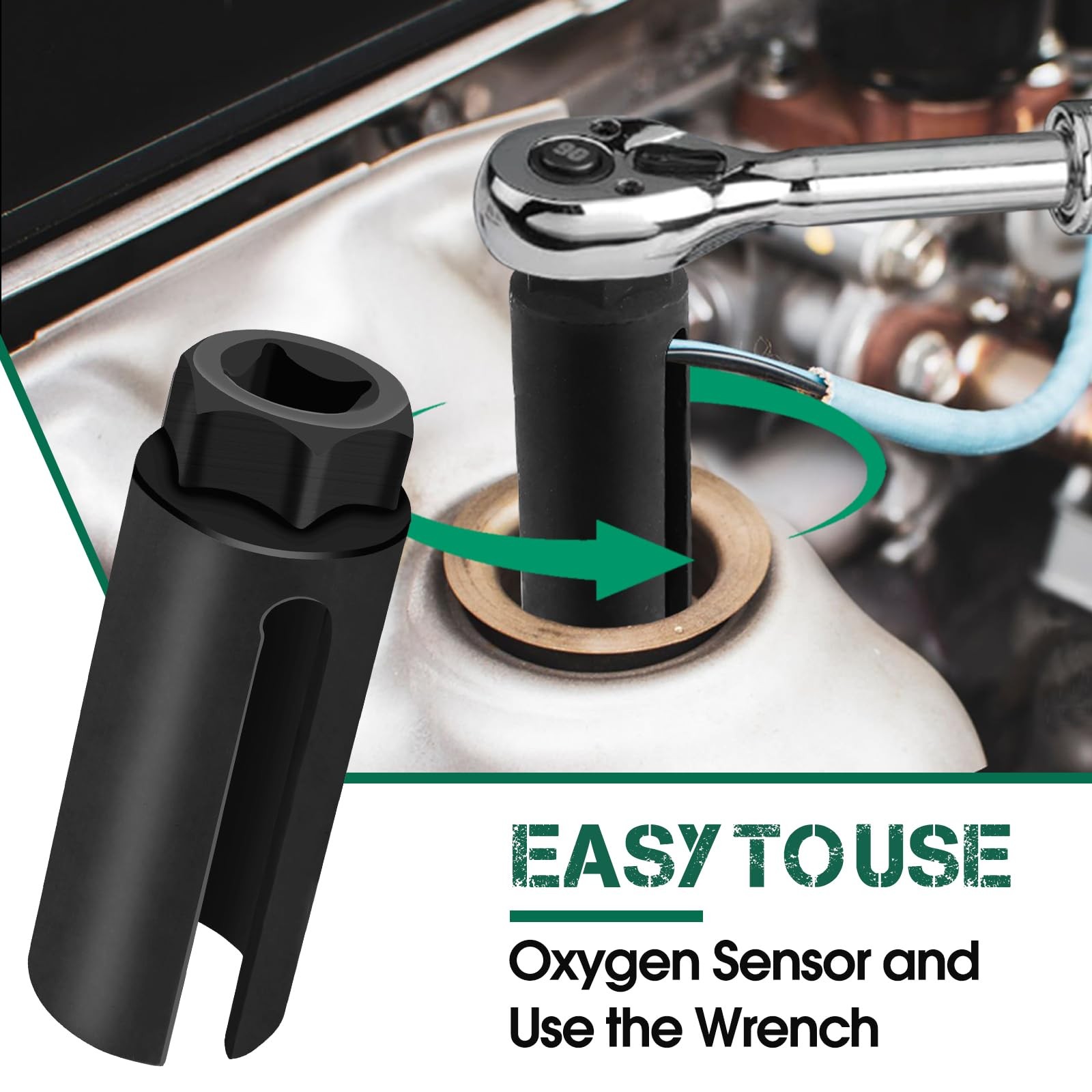Oxygen Sensor Socket 22mm 7/8 in, 1/2 in Drive O2 Sensor Removal Tool, HeavyD…