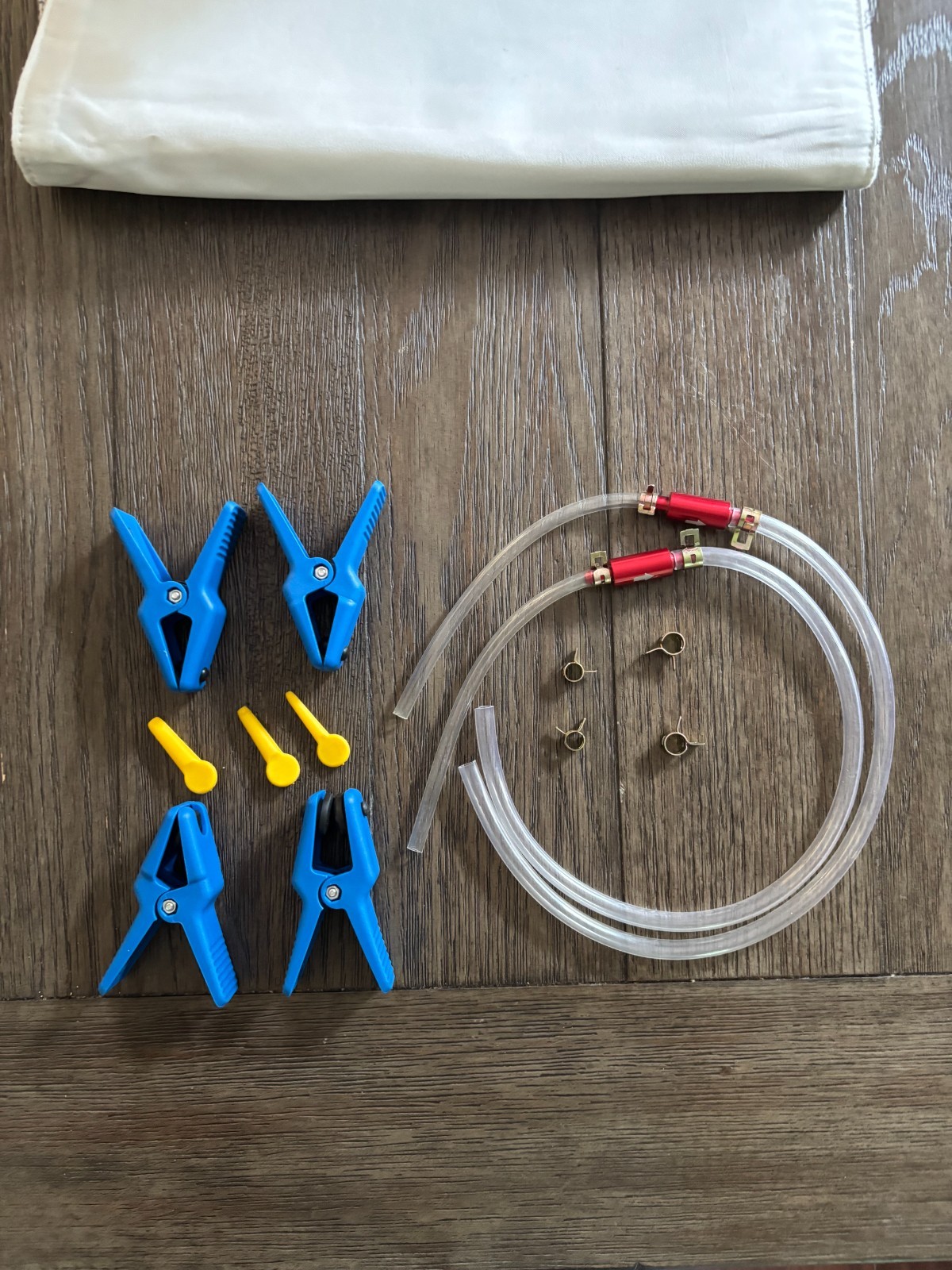 7-Pc Brake Fluid Stopper Hose Clamps + (2) 1-Way Valve Brake Fluid Bleeder Hoses
