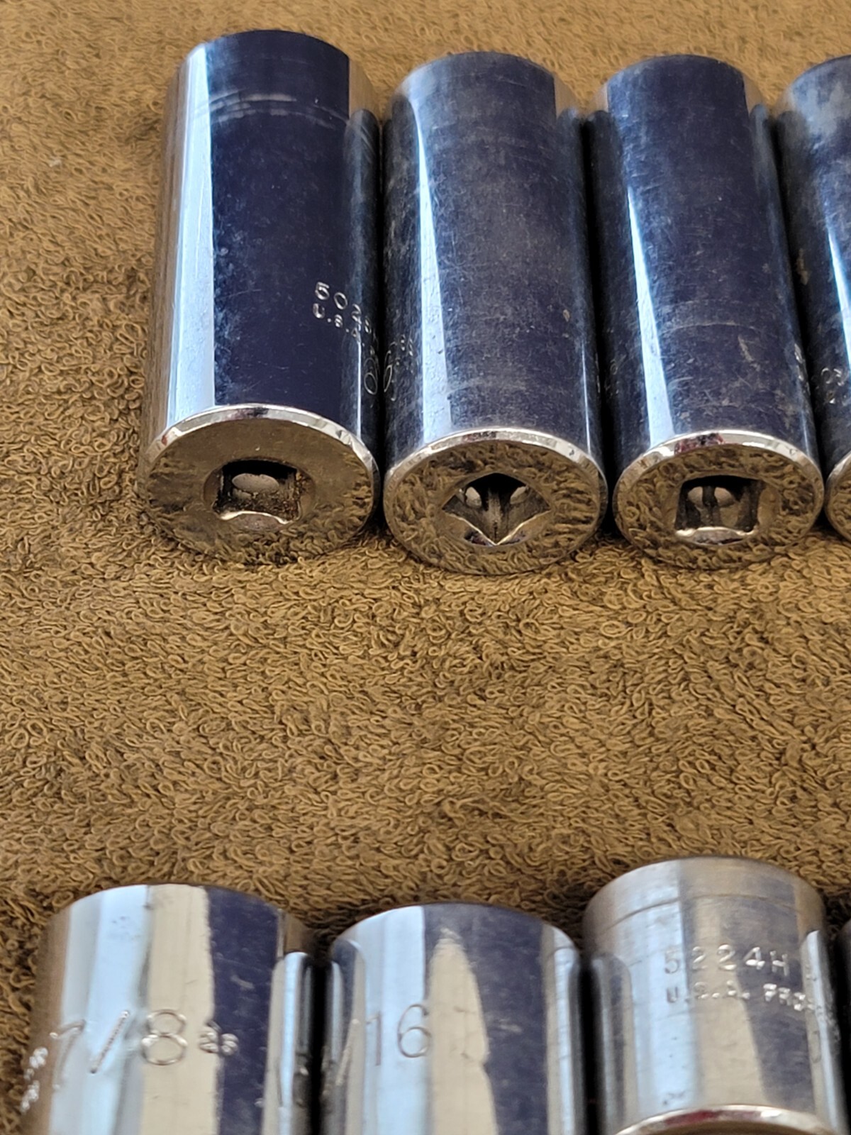 16 Proto Socket Deep Well Standard 5028H 3/8″ Drive Sae 7/8 9/16 Tool Set USA