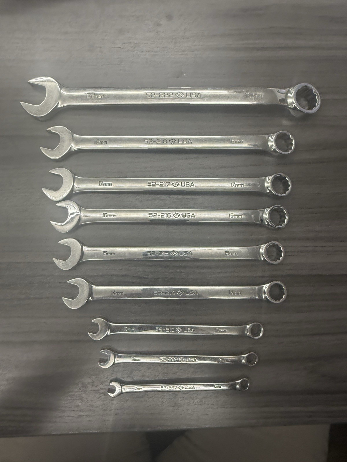 Armstrong Metric Combination Wrench Set -22,18,17,16,15,14,10,9,7MM GMTK