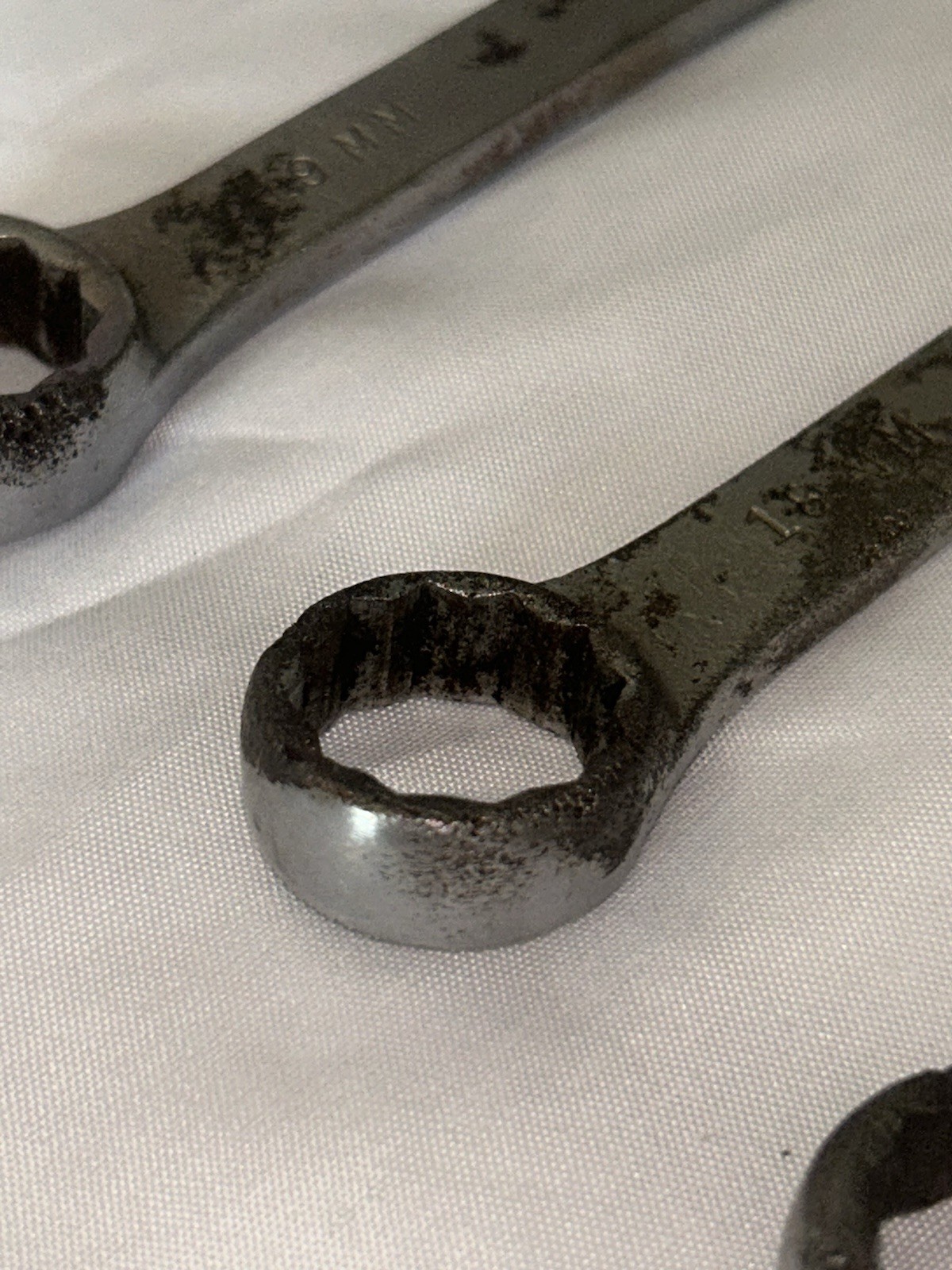 Set Vtg 10 Mac Tools 19 18 17 16 14 12 11 9 8 7 MM Combo Wrench Sabrina Ohio 12p