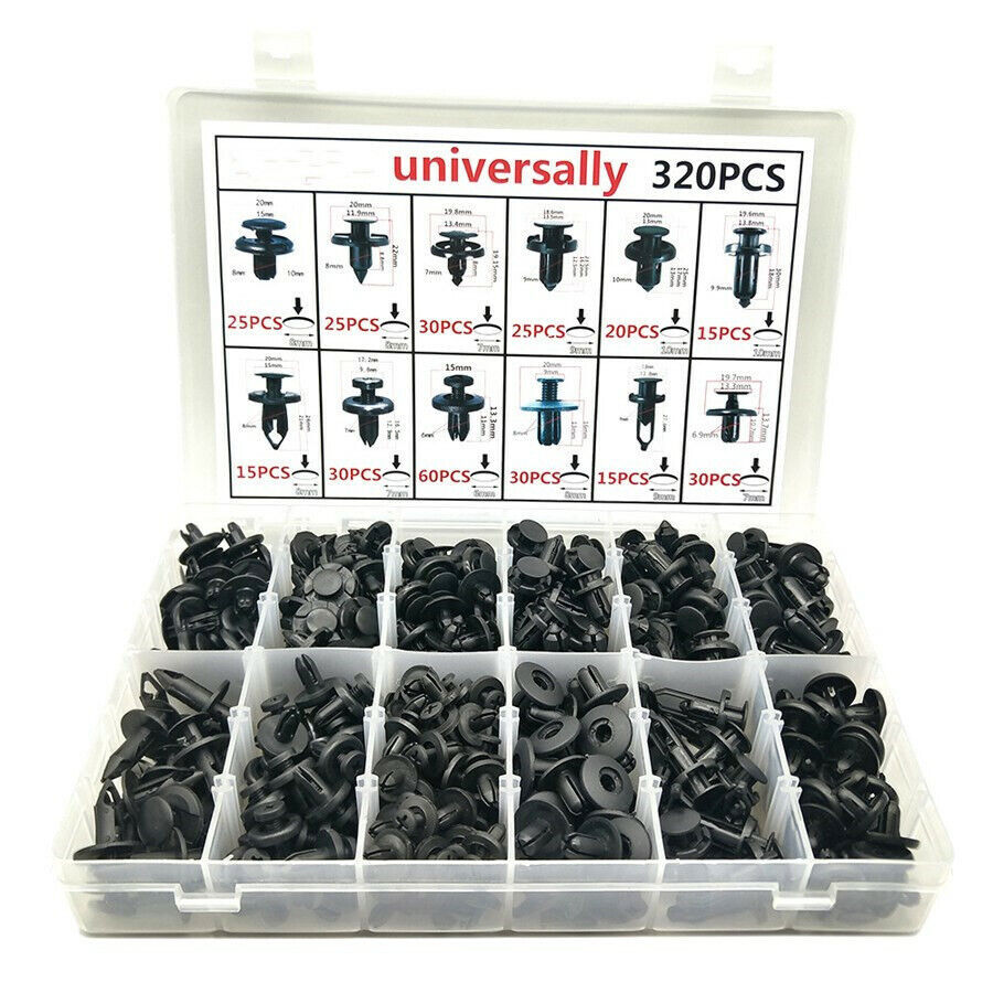 320 Pcs Automobile Plastic Fasteners Clips+3*Fastener Remover Plier Repair Tools