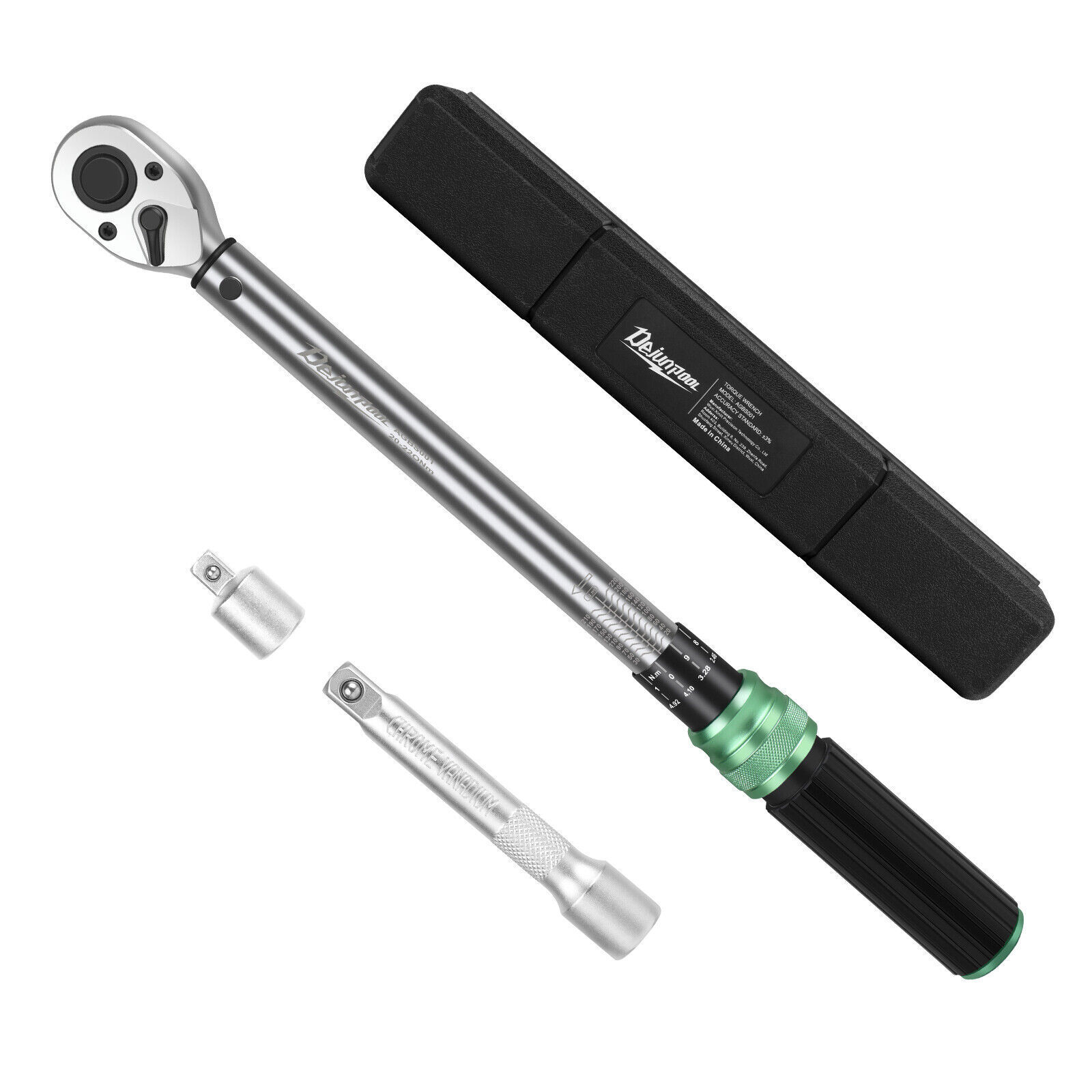 1/2″ Drive Click Torque Wrench Snap Socket Ratcheting 14.76~162 FT-LB/20~220N.M
