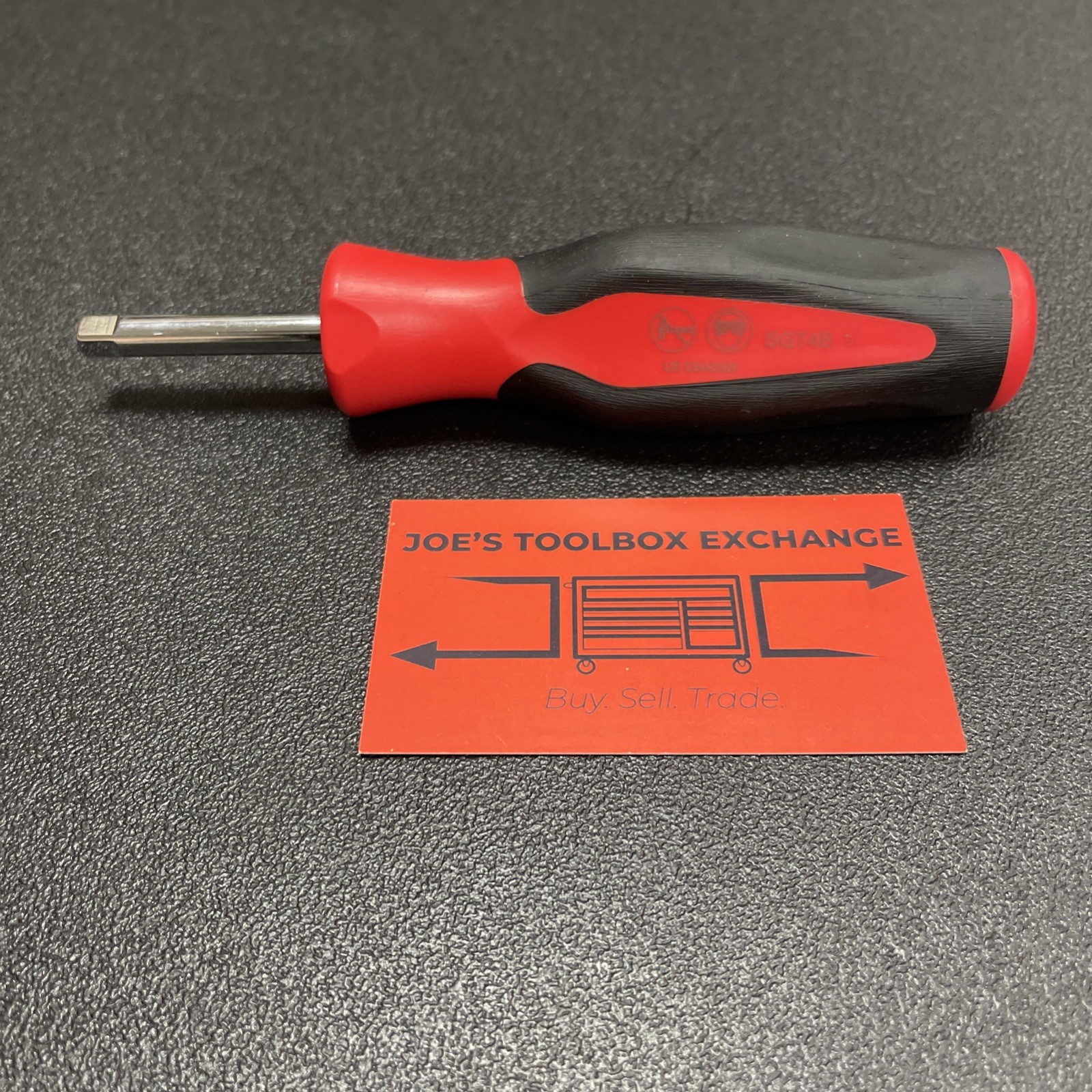 Snap-on Tools USA NEW RED 1/4″ Drive Soft Grip Standard Shank Driver SGT4B